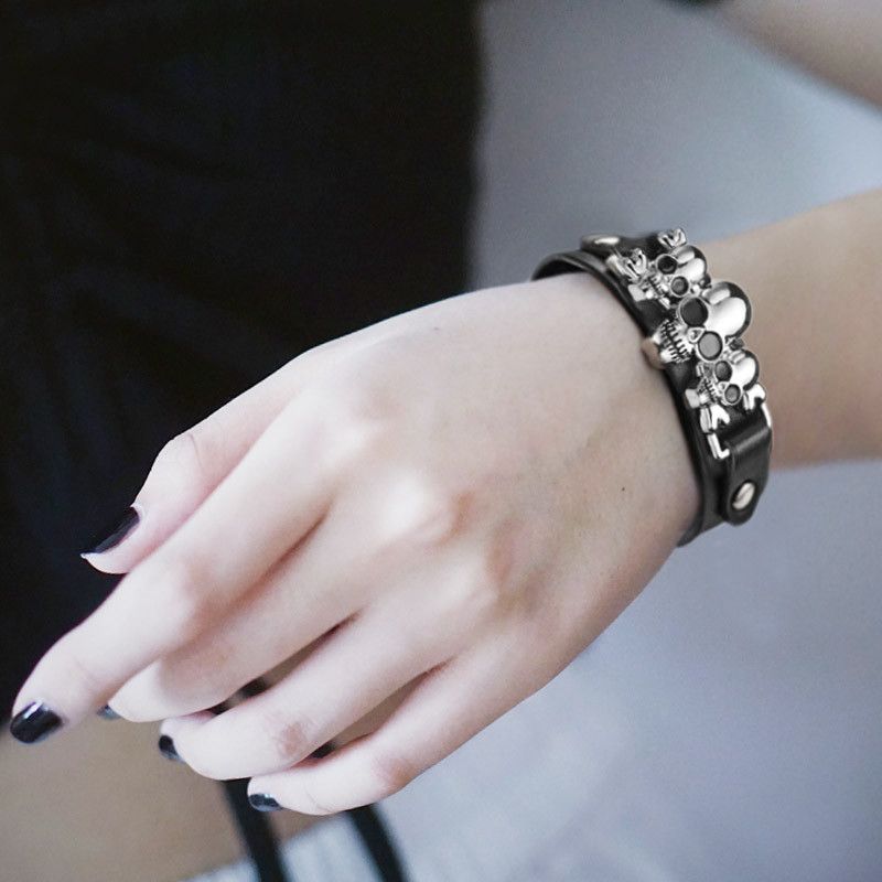 Jewelry Rock Leather Belt Buckle Bracelets Size ONE SIZE - 6 Thumbnail