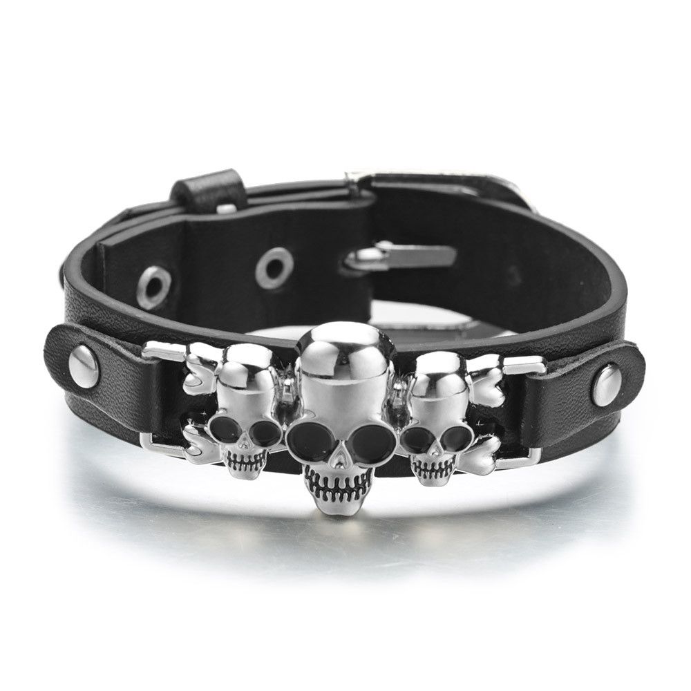 Jewelry Rock Leather Belt Buckle Bracelets Size ONE SIZE - 5 Thumbnail