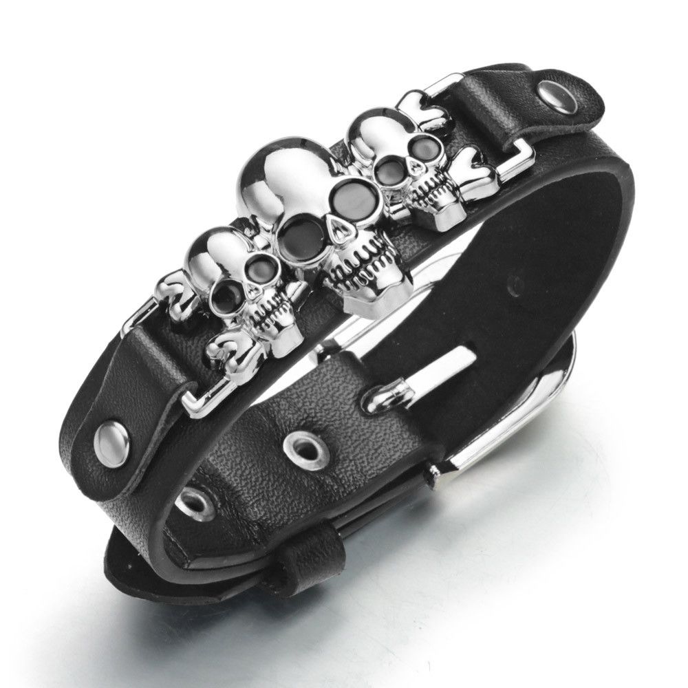 Jewelry Rock Leather Belt Buckle Bracelets Size ONE SIZE - 1 Thumbnail