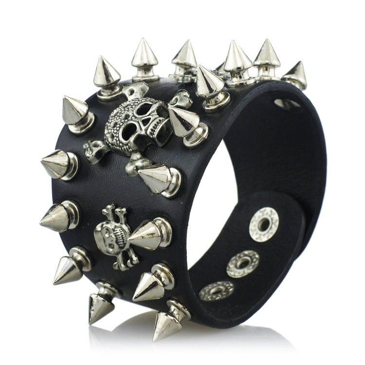 Jewelry Spikes Rivet Skeleton Bracelets Bangles Size ONE SIZE - 1 Thumbnail