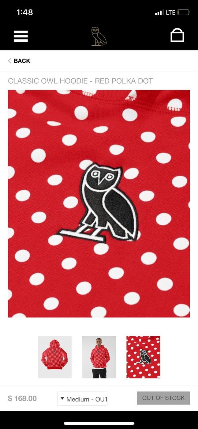 Drake OVO Red Polka Dot Classic Owl Hoodie Comme Des Garçons Size US L / EU 52-54 / 3 - 5 Thumbnail