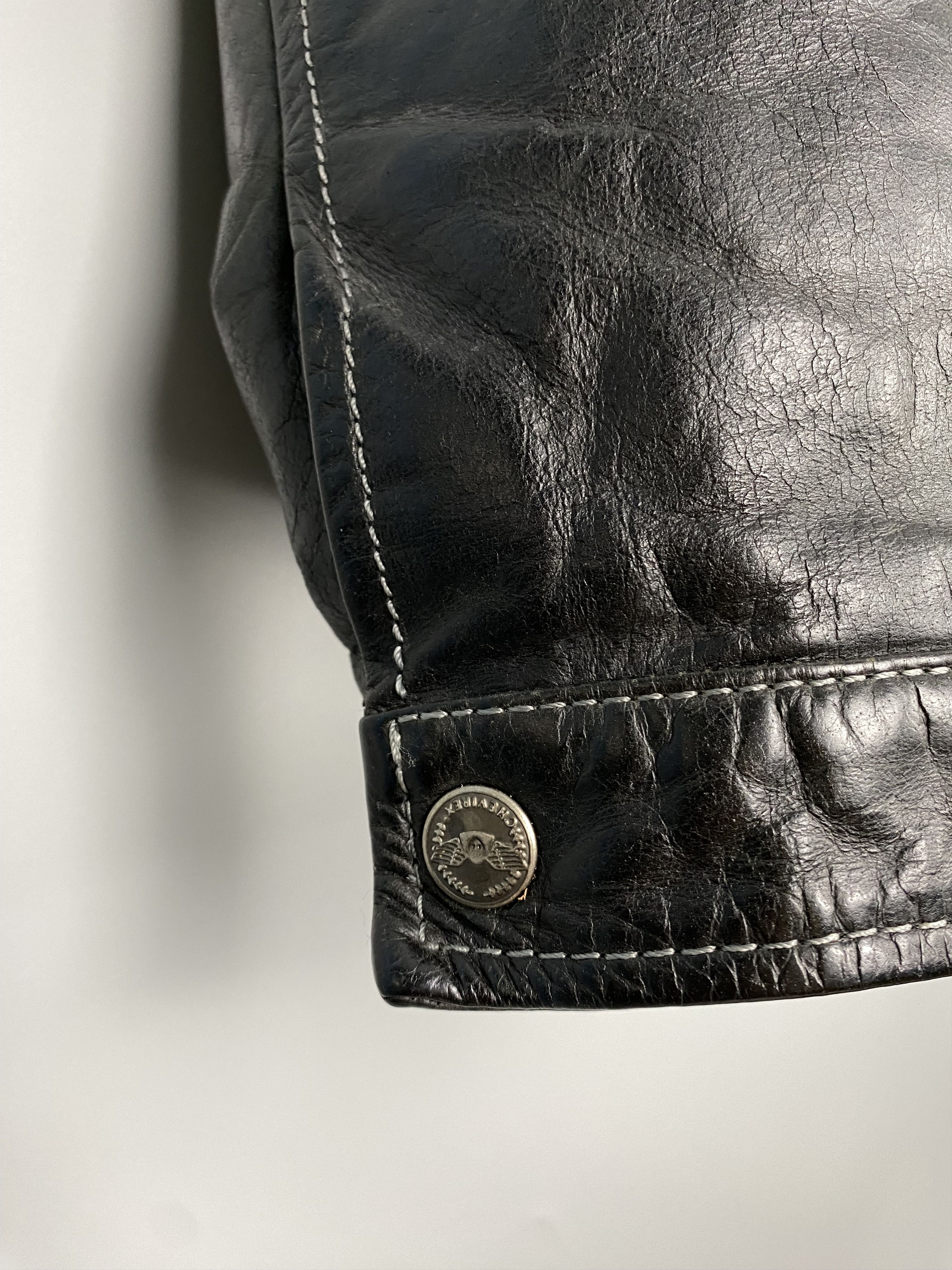 Vintage CHEVIREX Vintage Hooded Leather Jacket Size US M / EU 48-50 / 2 - 11 Thumbnail