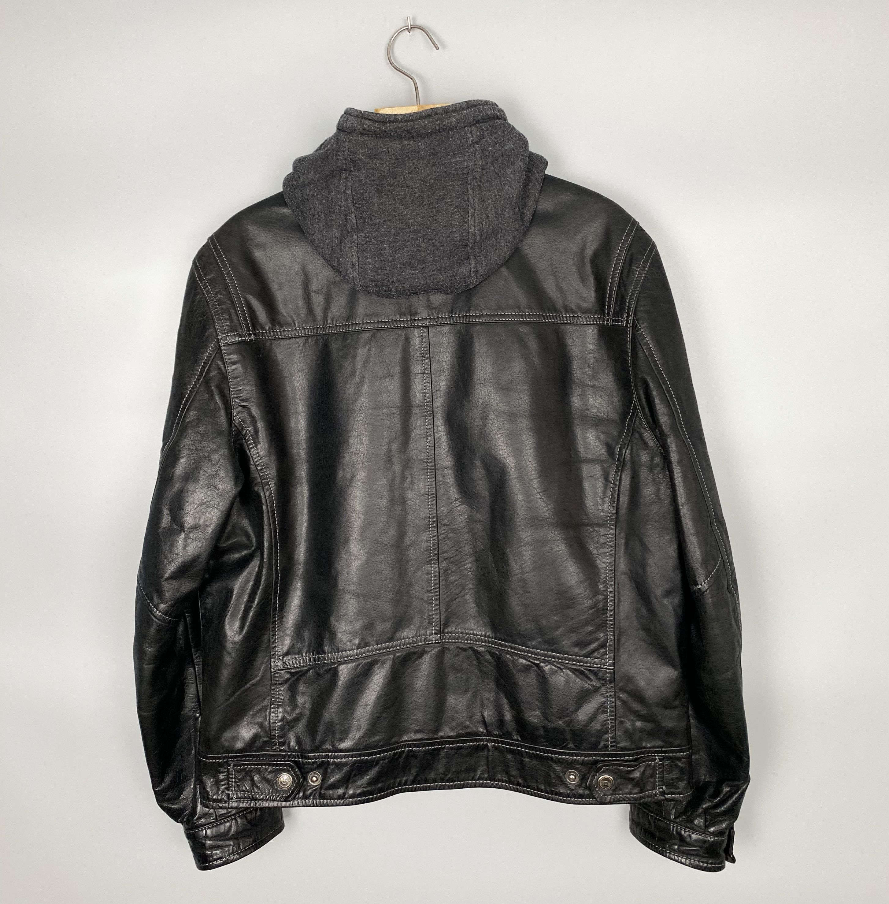 Vintage CHEVIREX Vintage Hooded Leather Jacket Size US M / EU 48-50 / 2 - 7 Thumbnail