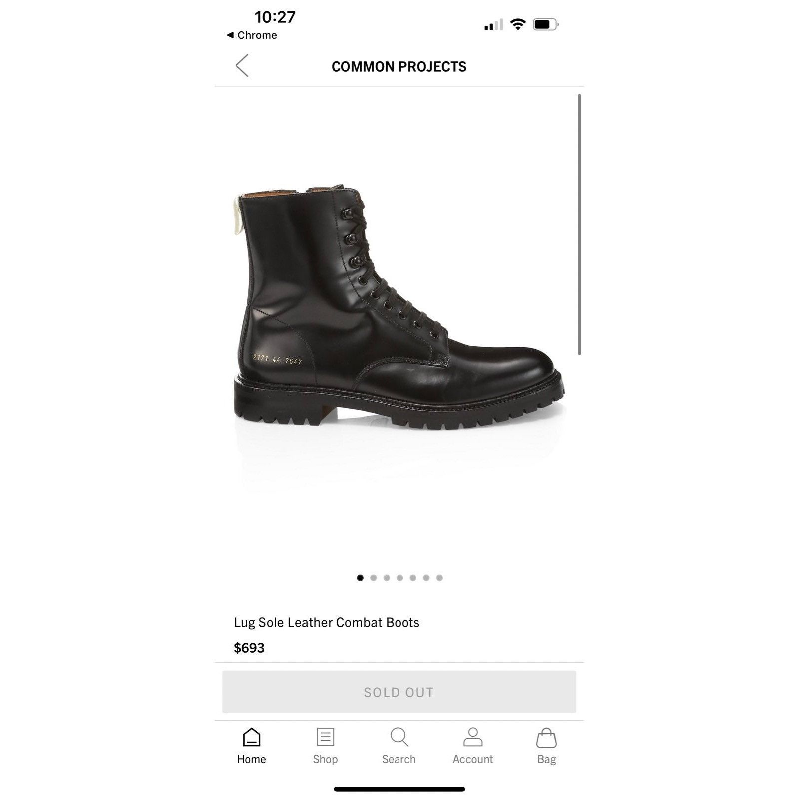 Common Projects Common Projects Lug Sole Leather Combat Boots Size US 8 / EU 41 - 9 Thumbnail