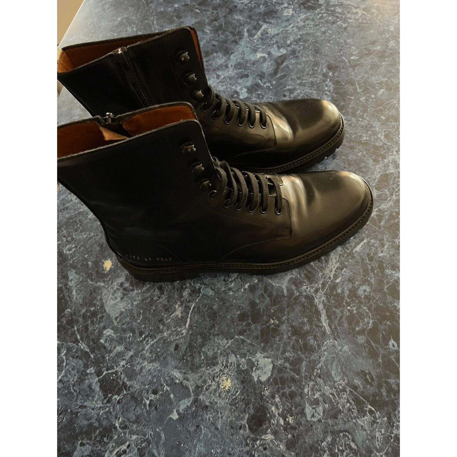 Common Projects Common Projects Lug Sole Leather Combat Boots Size US 8 / EU 41 - 6 Thumbnail