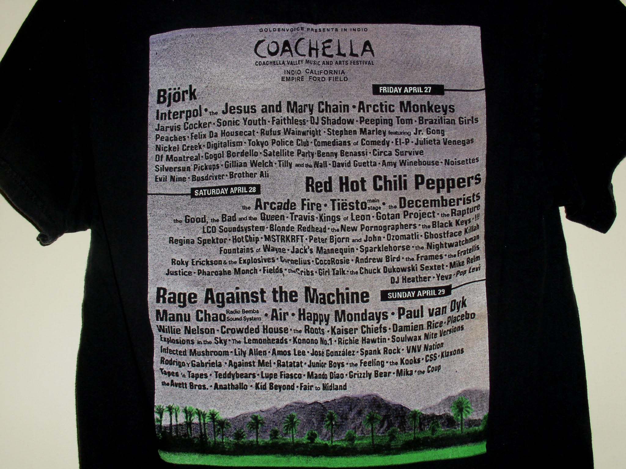 Coachella Coachella Concert Shirt 2007 Rage Against Machine Bjork Size US M / EU 48-50 / 2 - 4 Thumbnail
