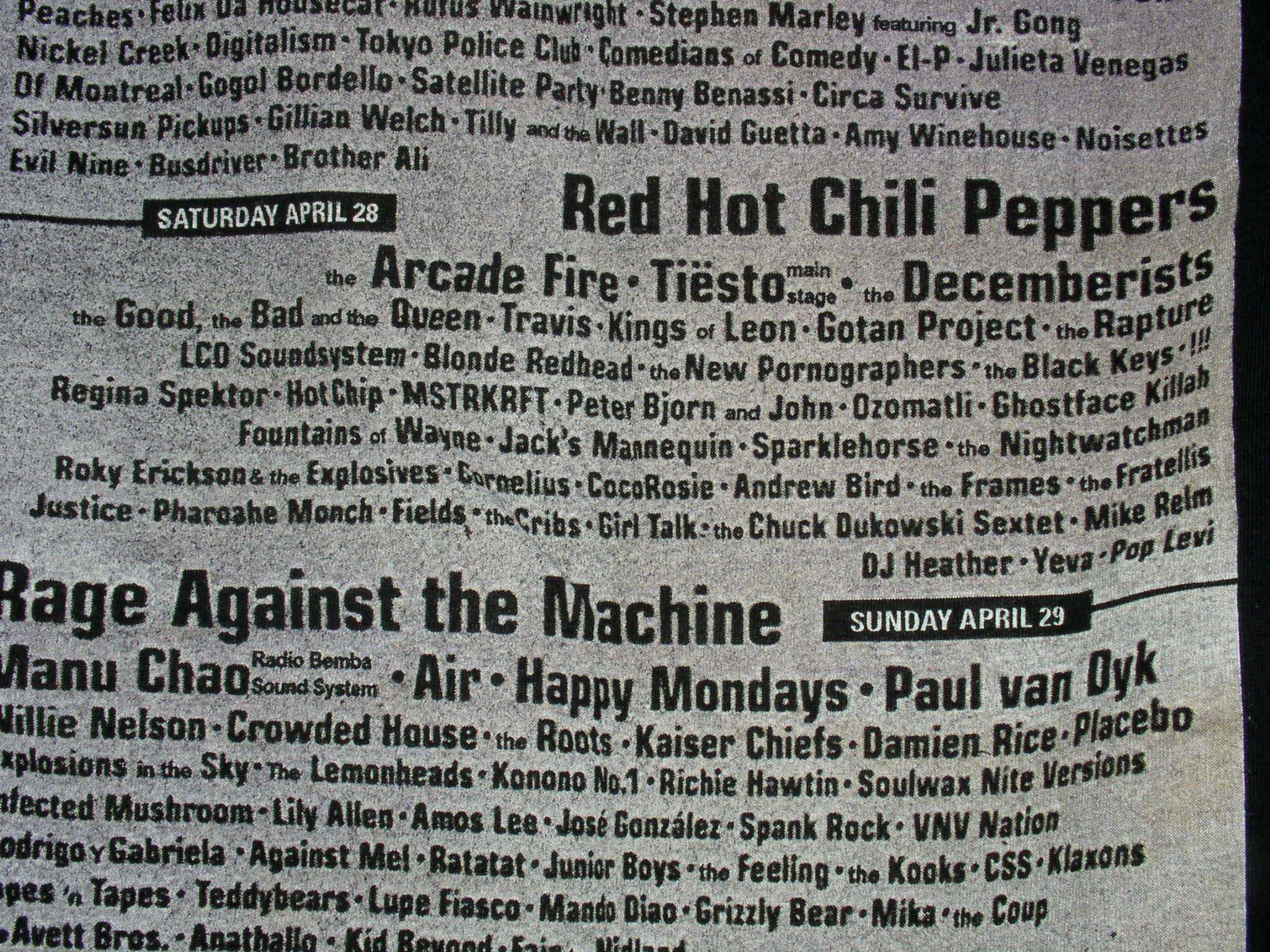 Coachella Coachella Concert Shirt 2007 Rage Against Machine Bjork Size US M / EU 48-50 / 2 - 6 Thumbnail