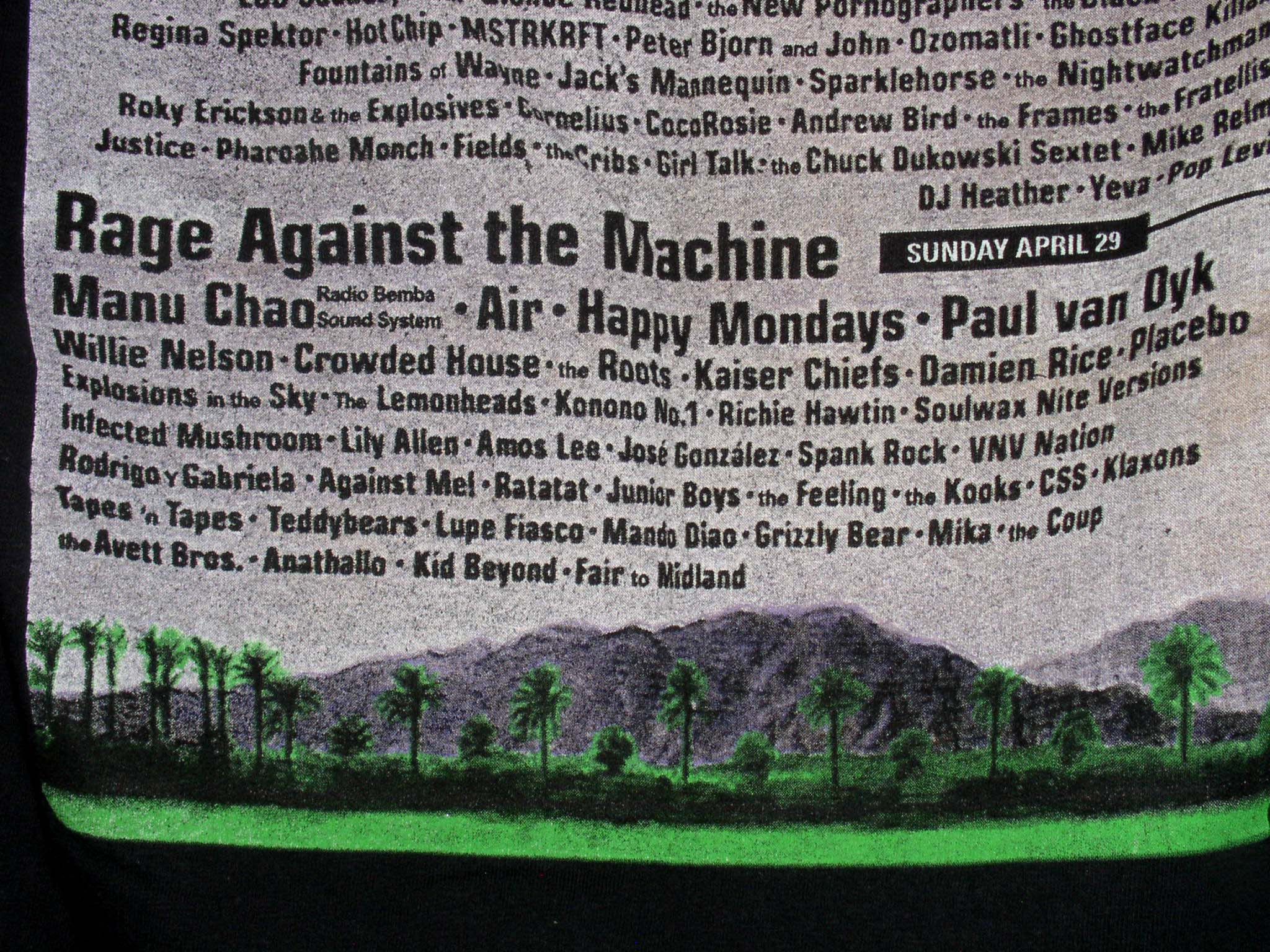 Coachella Coachella Concert Shirt 2007 Rage Against Machine Bjork Size US M / EU 48-50 / 2 - 7 Thumbnail