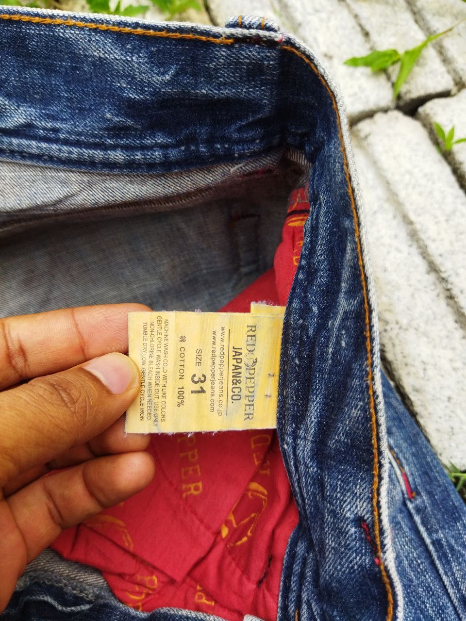 Japanese Brand Vintage Red Pepper Japan Blue Distressed Jeans - Size 31 Size US 31 - 7 Thumbnail