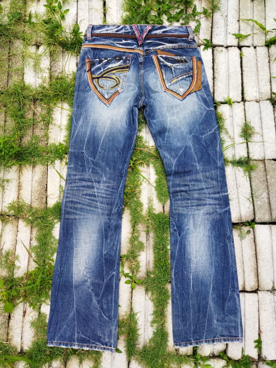 Japanese Brand Vintage Red Pepper Japan Blue Distressed Jeans - Size 31 Size US 31 - 8 Thumbnail
