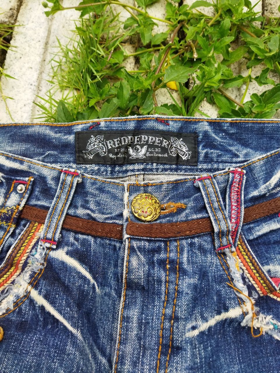 Japanese Brand Vintage Red Pepper Japan Blue Distressed Jeans - Size 31 Size US 31 - 5 Thumbnail