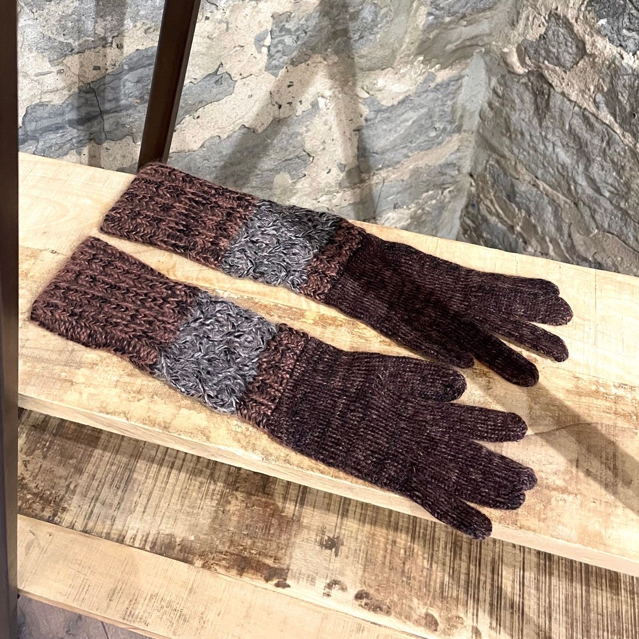 Missoni Missoni Brown Beige Wool Long Gloves Size ONE SIZE - 2 Thumbnail