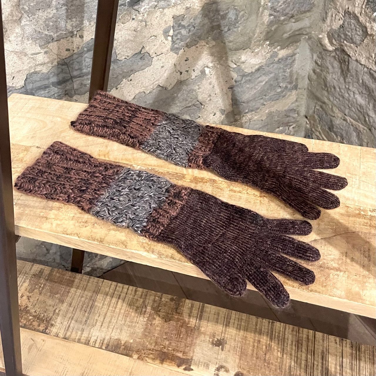 Missoni Missoni Brown Beige Wool Long Gloves Size ONE SIZE - 3 Thumbnail