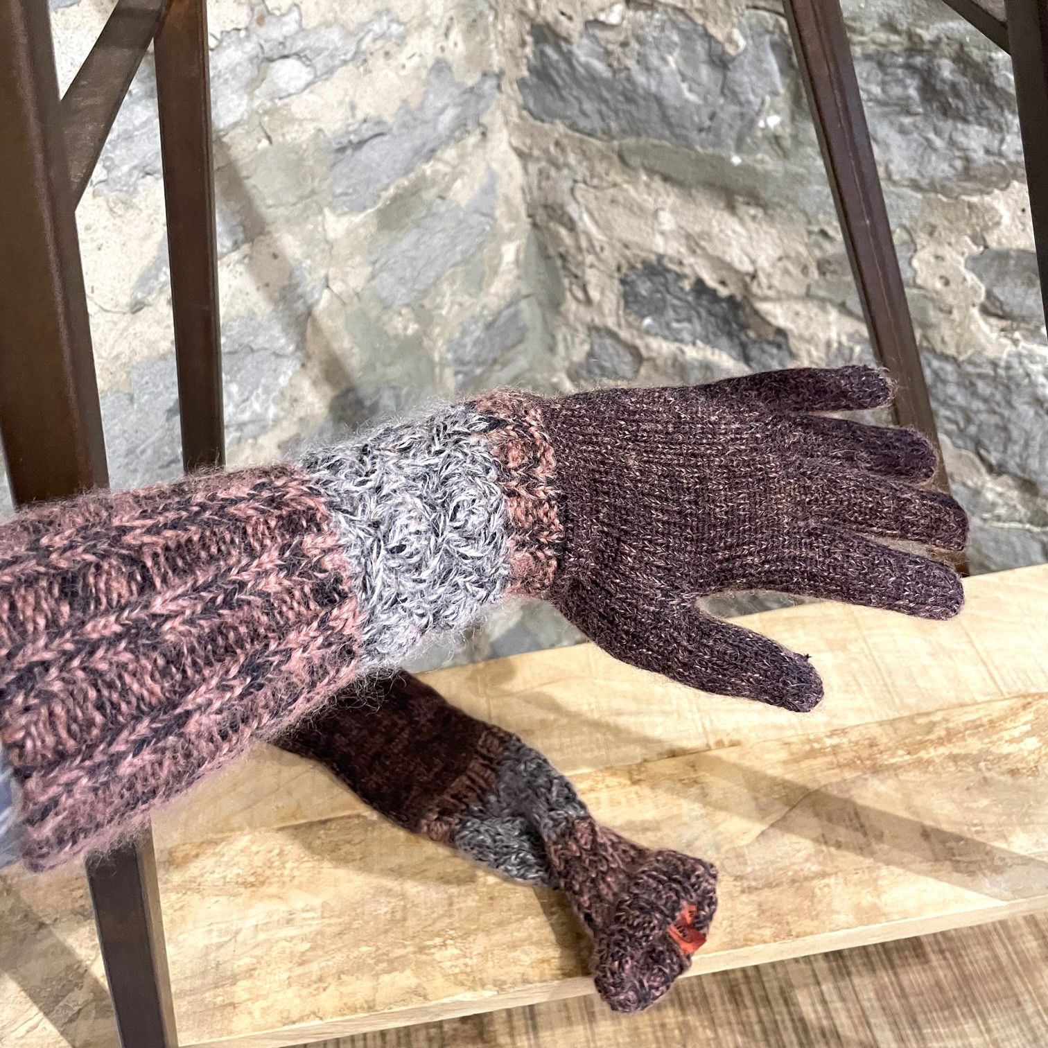 Missoni Missoni Brown Beige Wool Long Gloves Size ONE SIZE - 5 Thumbnail