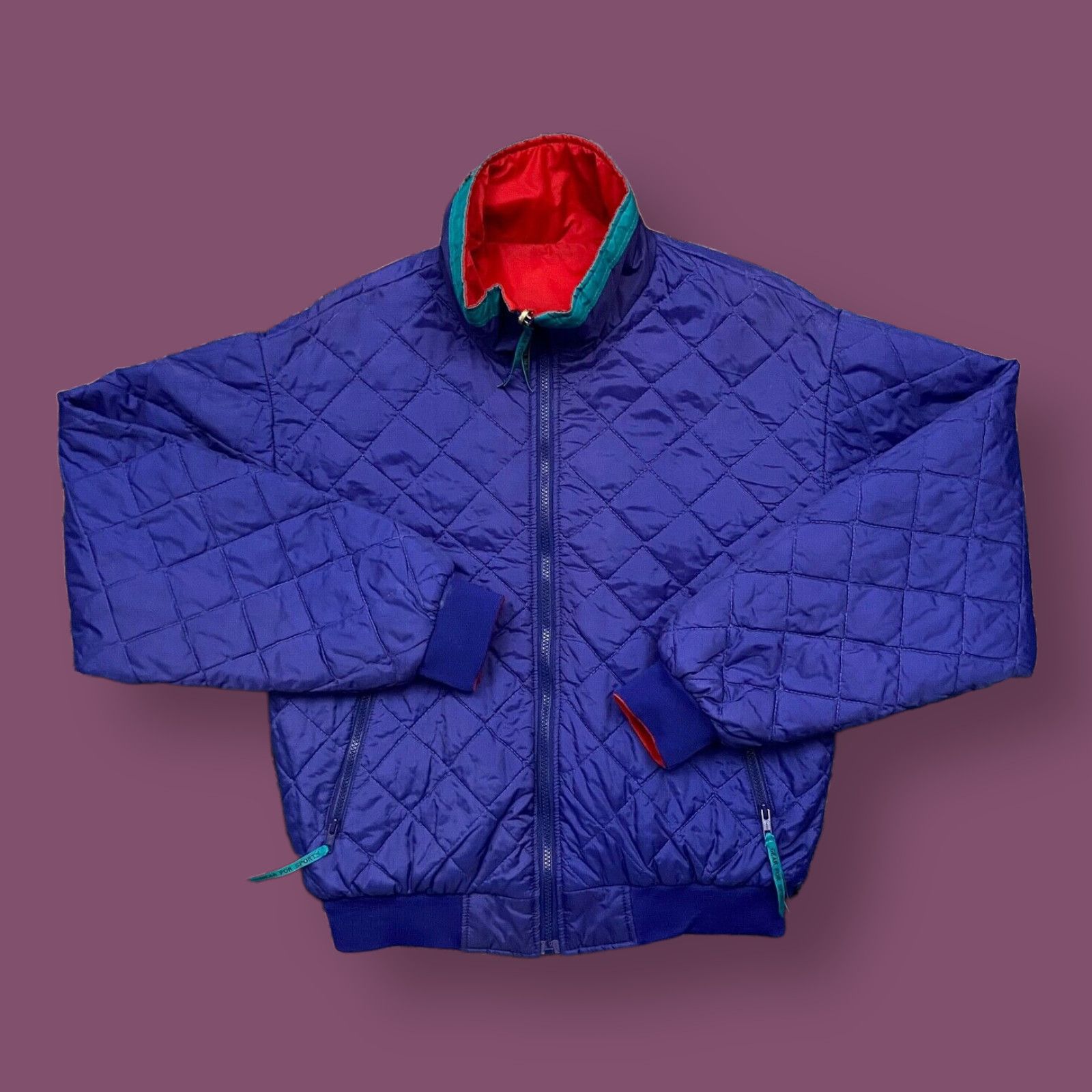 Gear for Sports Vintage Insulated Rain Jacket Nylon 80s Reversible Bomber Size US M / EU 48-50 / 2 - 1 Thumbnail