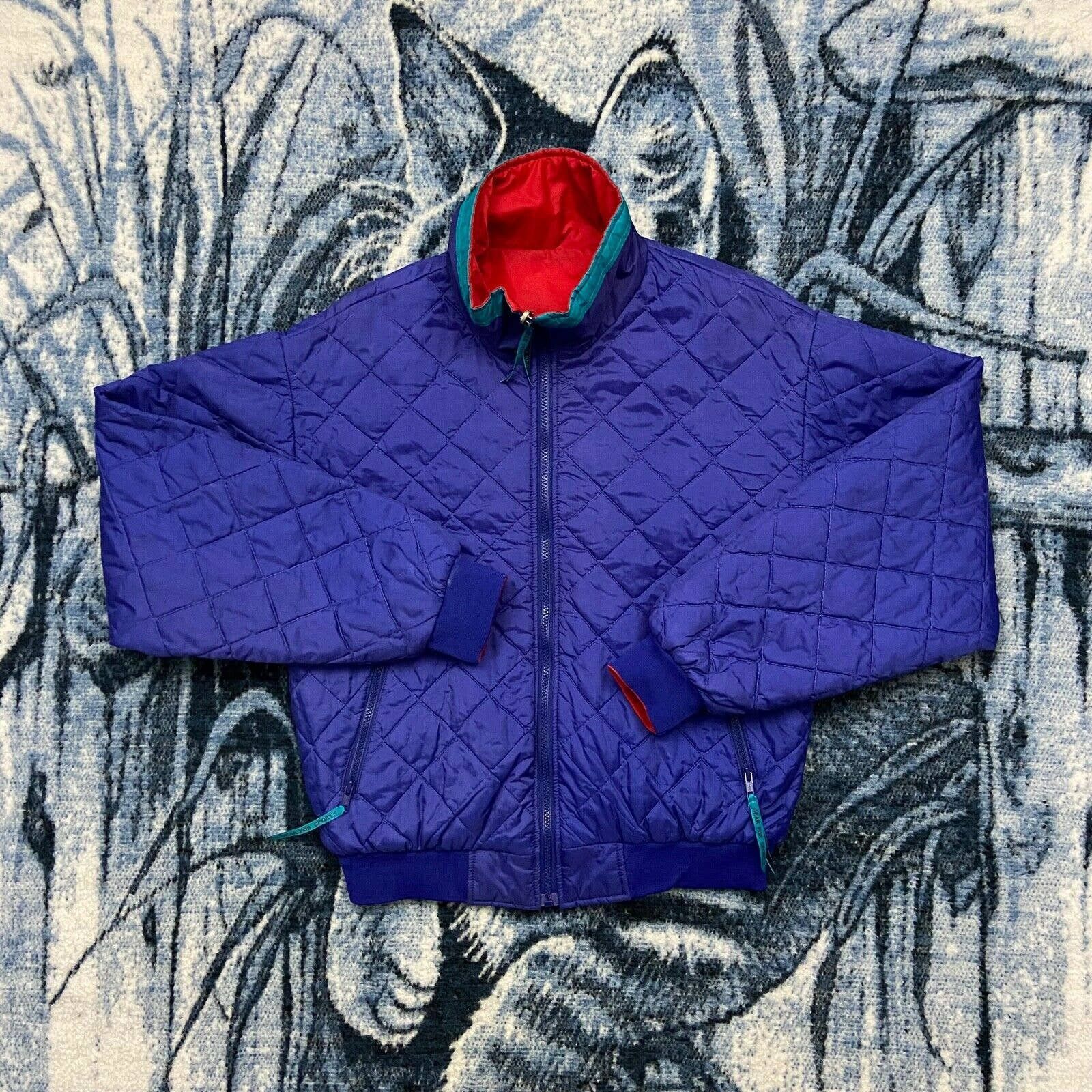 Gear for Sports Vintage Insulated Rain Jacket Nylon 80s Reversible Bomber Size US M / EU 48-50 / 2 - 2 Thumbnail