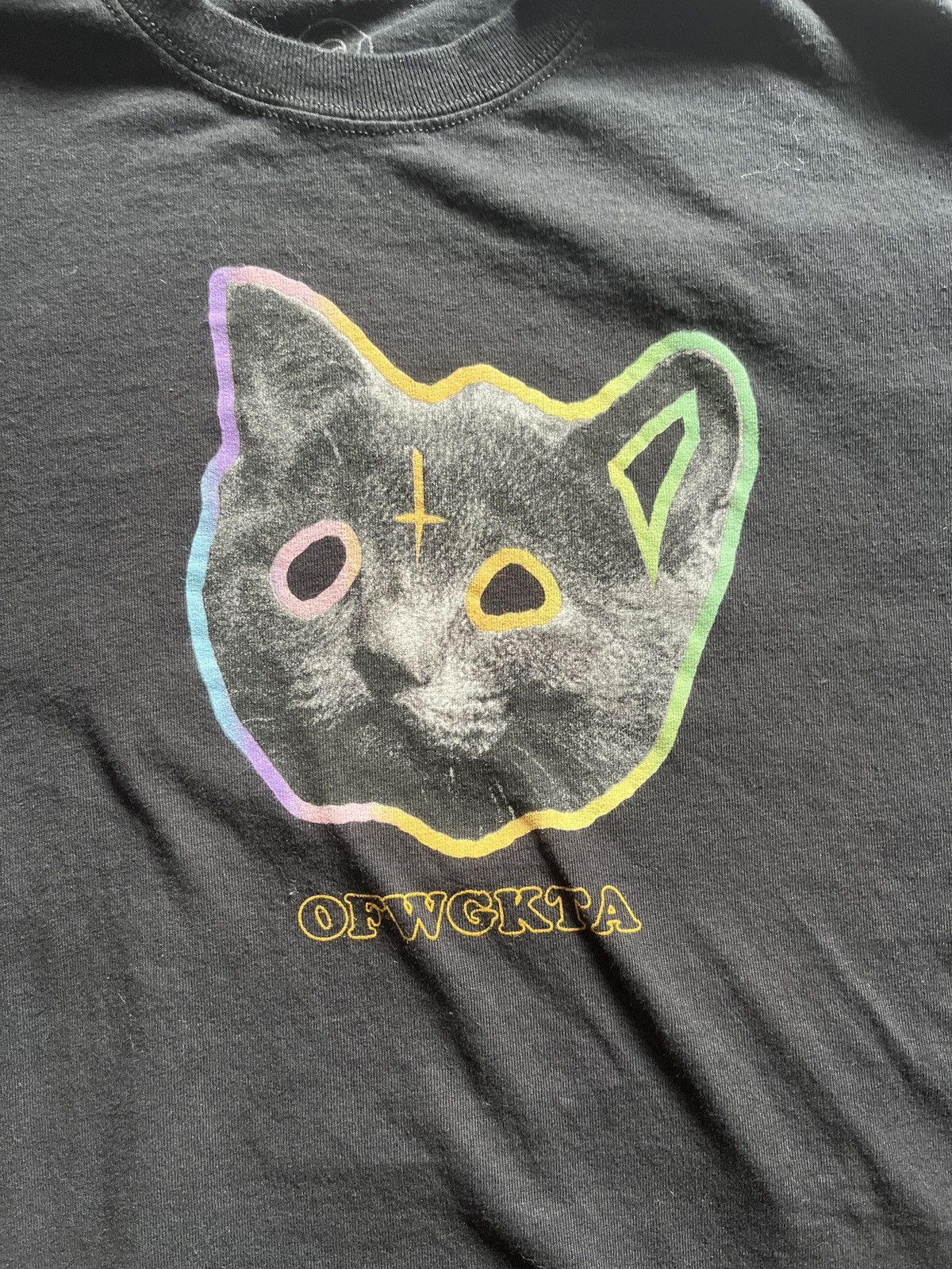 Odd Future black OFWGKTA odd future cat shirt Grailed