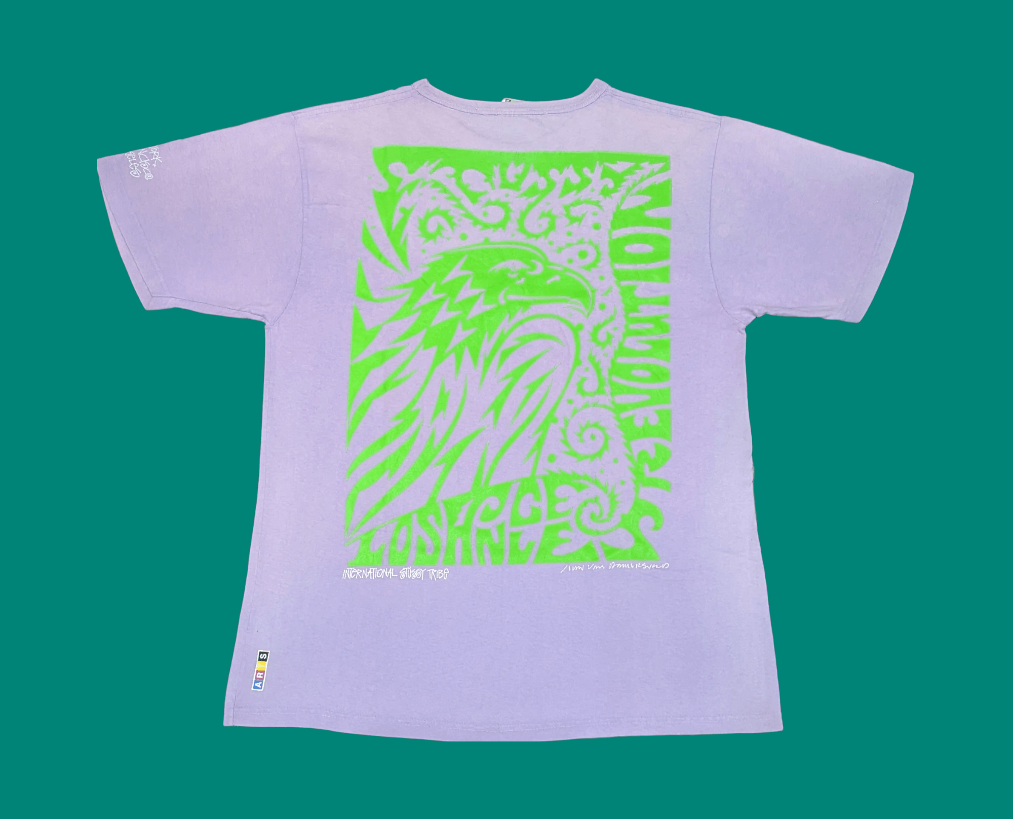 Stussy × Vintage Vtg 90s Stussy International Tribe LA Revolution T shirt Size US L / EU 52-54 / 3 - 2 Thumbnail