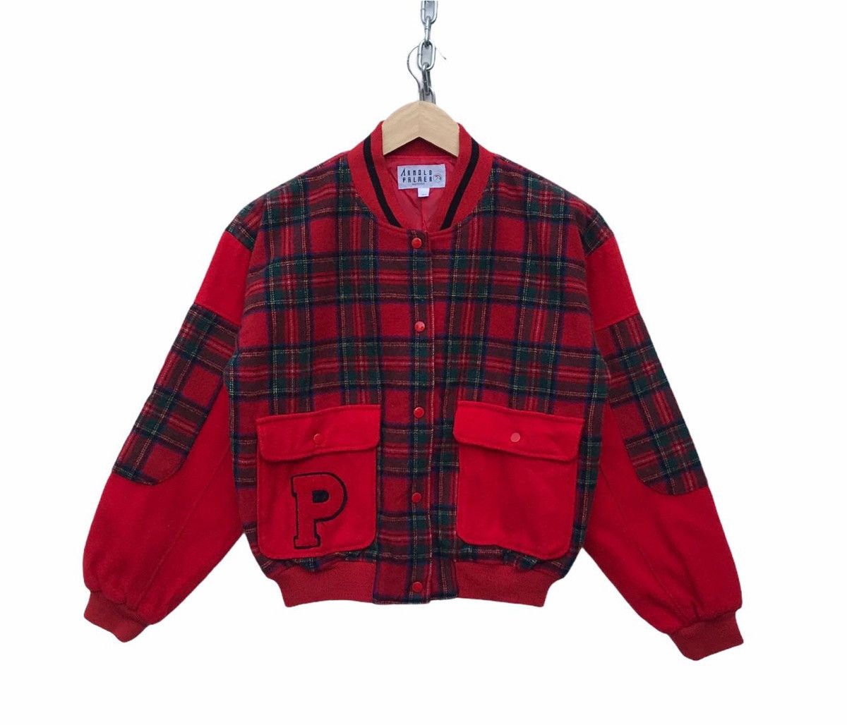 Arnold Palmer Tartan Varsity Streetwear Jacket (19” x 21.5”)