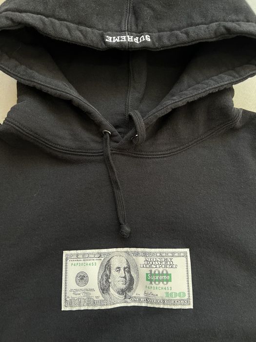 Supreme dollar bill online hoodie