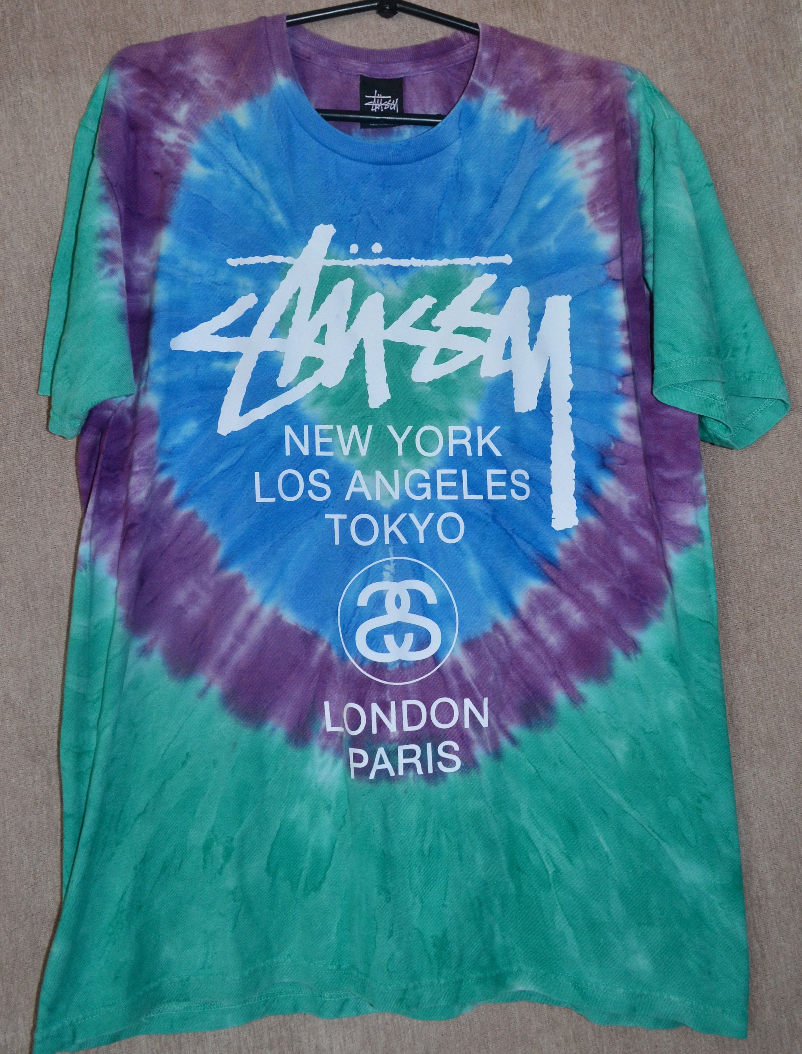 Vintage Vintage Stussy Tie Dye TShirt Los Angeles New York Grailed