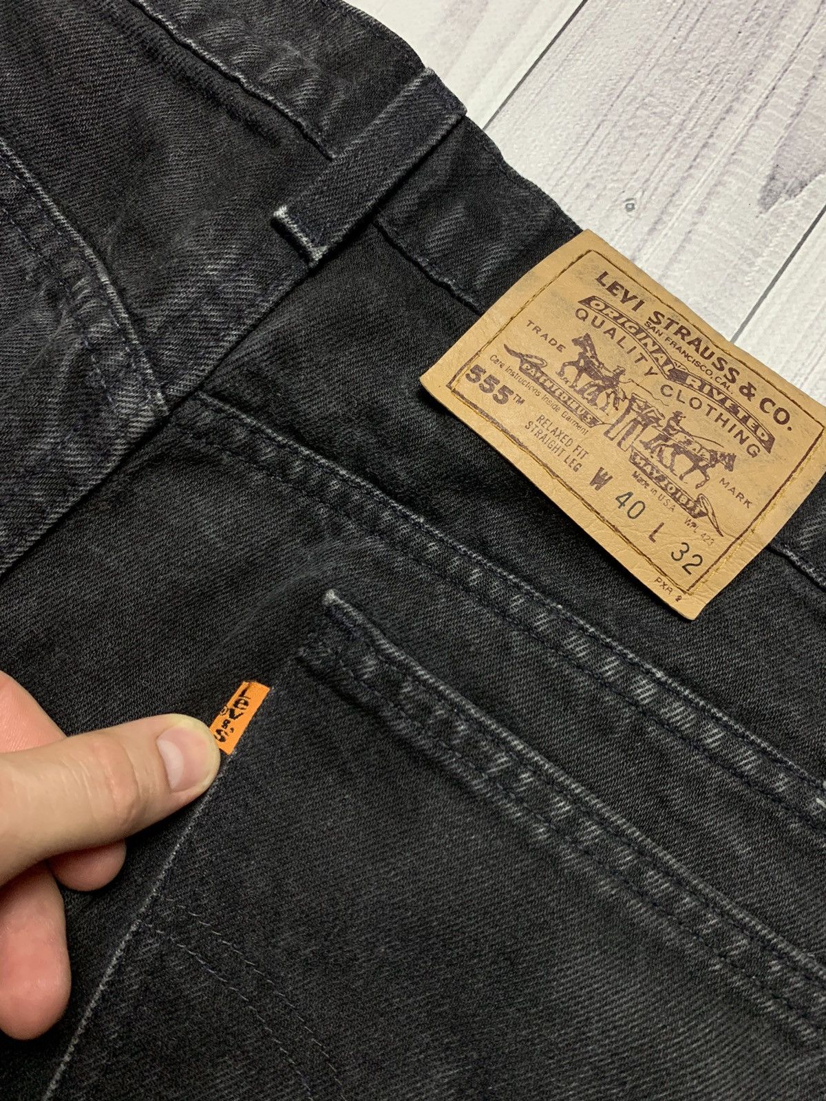 Levi's Vintage Levis orange Tab Black 555 Size US 38 / EU 54 - 1 Thumbnail