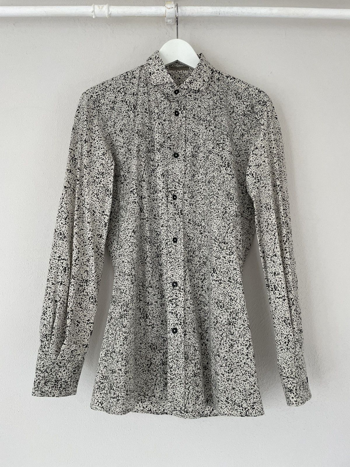 Bottega Veneta Black Speckled White Shirt Size US S / EU 44-46 / 1 - 1 Thumbnail