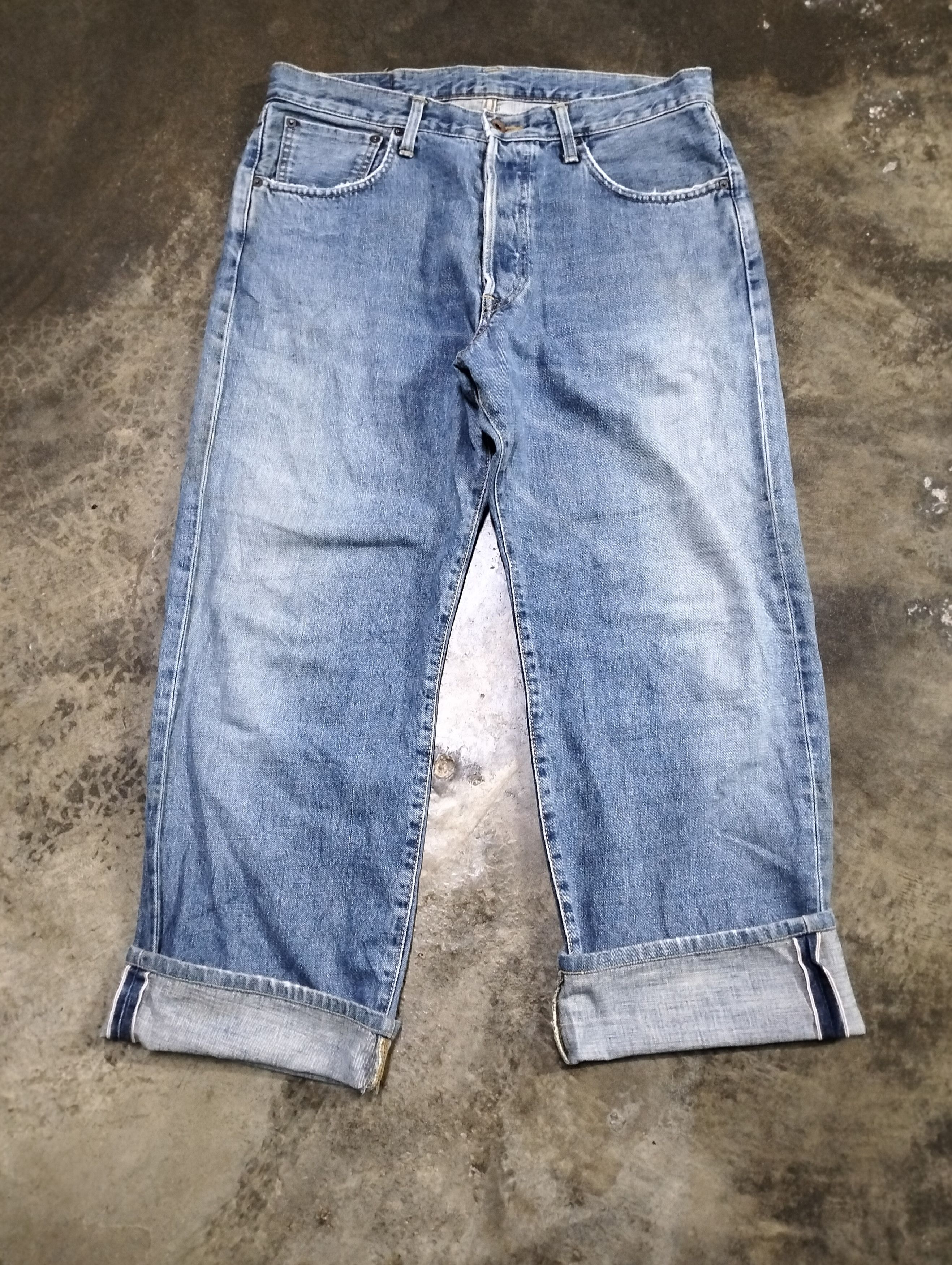 Edwin × Vintage VINTAGE EDWIN SALVAGE DISTRESSED DENIM PANTS Size US 35 - 1 Thumbnail