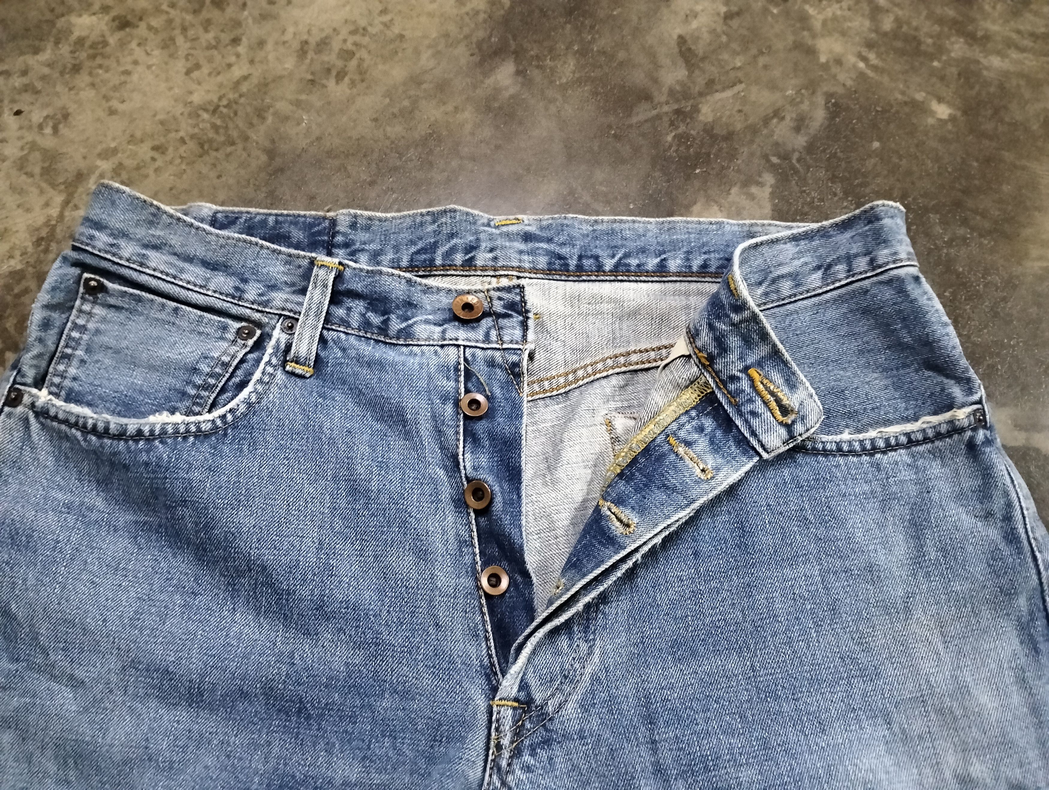 Edwin × Vintage VINTAGE EDWIN SALVAGE DISTRESSED DENIM PANTS Size US 35 - 3 Thumbnail