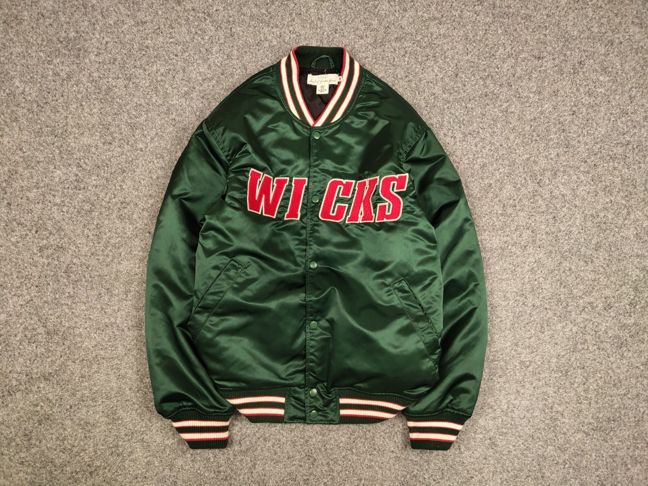 Japanese Brand Varsity Jacket Vintage Vintage 90 s Wicks Green Baseball Varsity Bomber Jacket Grailed