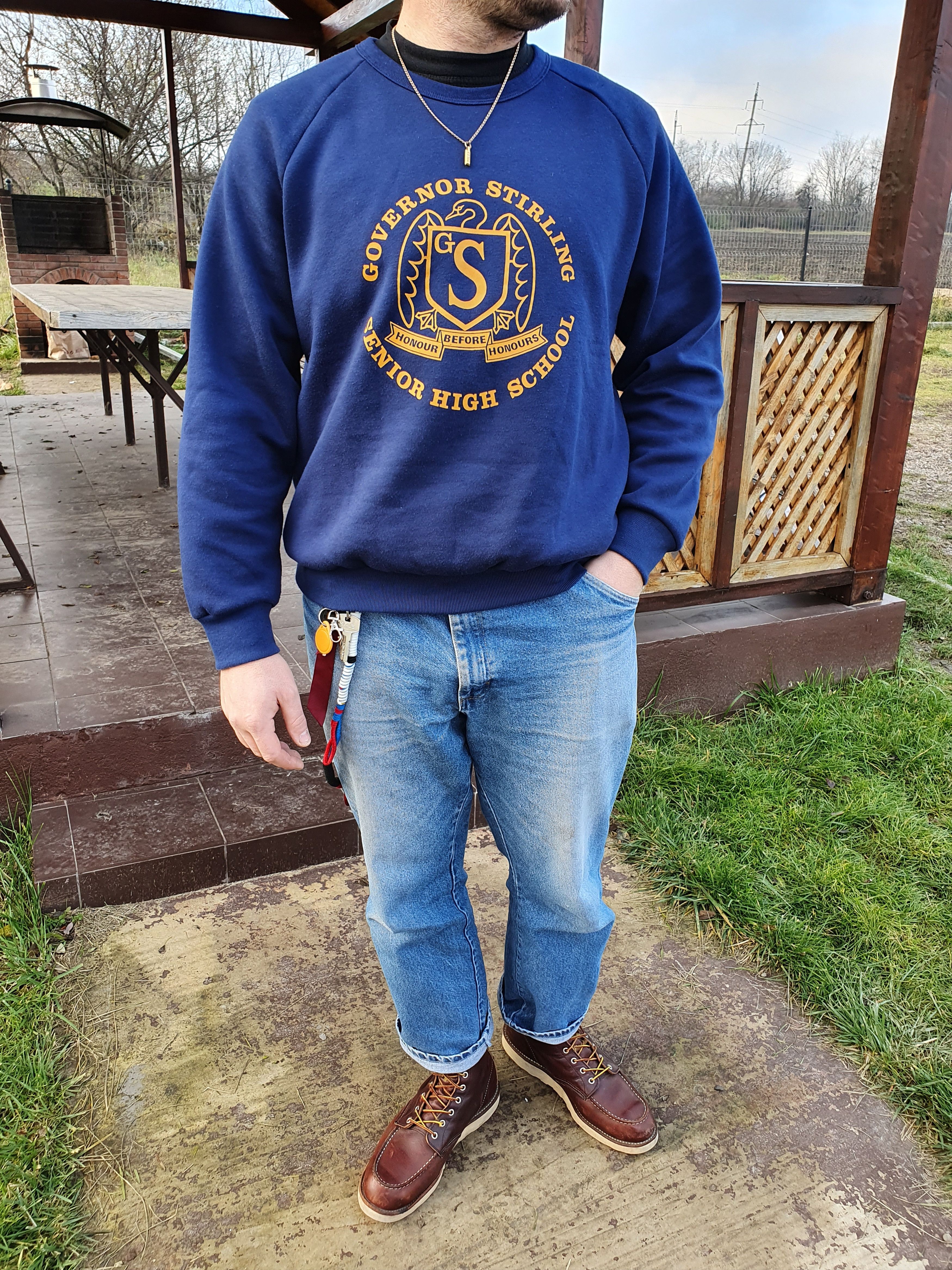 Vintage 80s Governor Stirling High School Sweatshirt Size US M / EU 48-50 / 2 - 14 Thumbnail