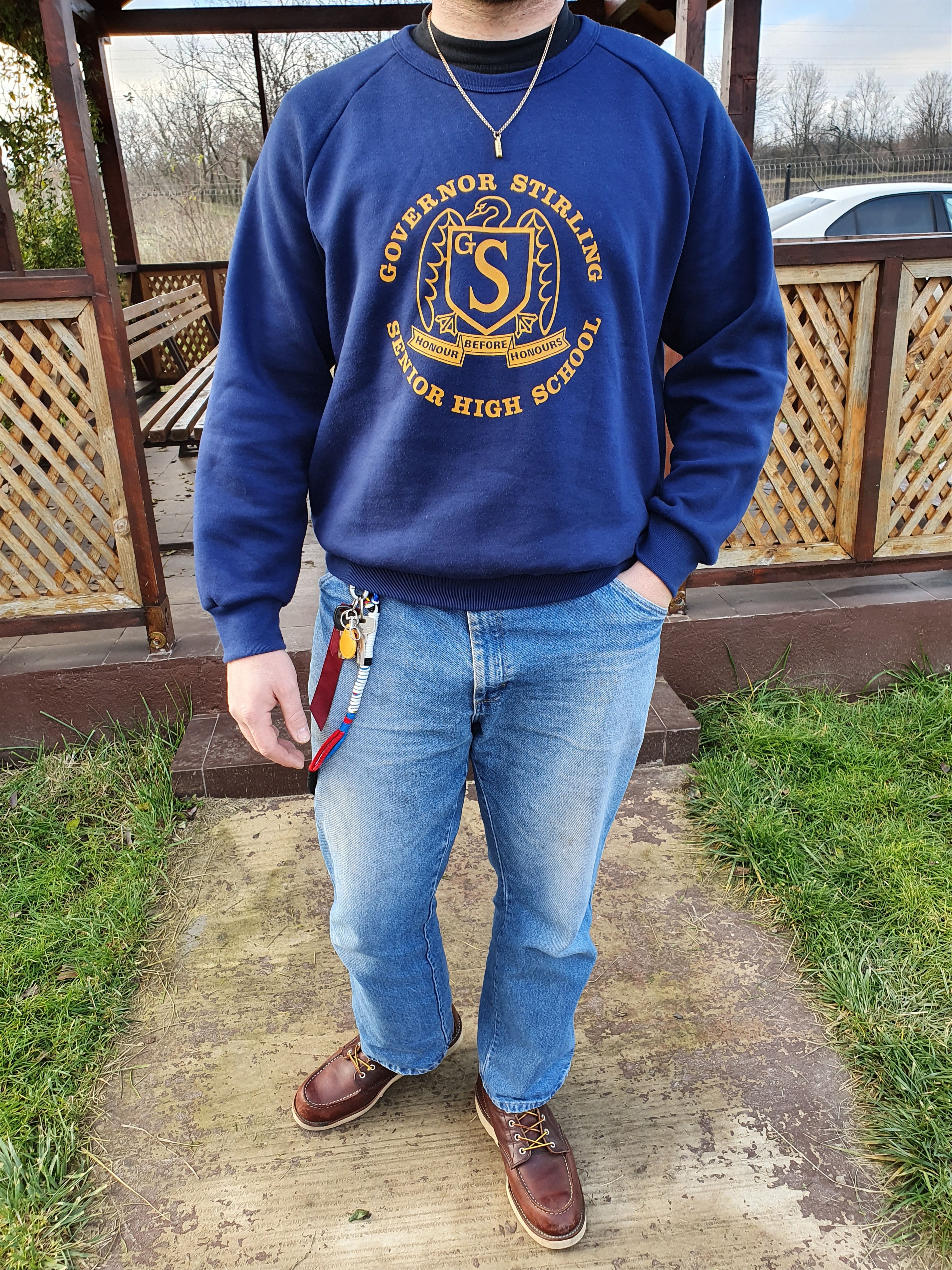 Vintage 80s Governor Stirling High School Sweatshirt Size US M / EU 48-50 / 2 - 3 Thumbnail