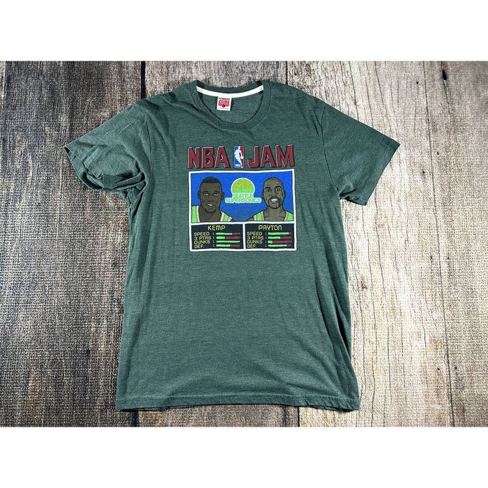 Homage Seattle Supersonics Shawn Kemp Gary Payton NBA JAM T Shirt Grailed