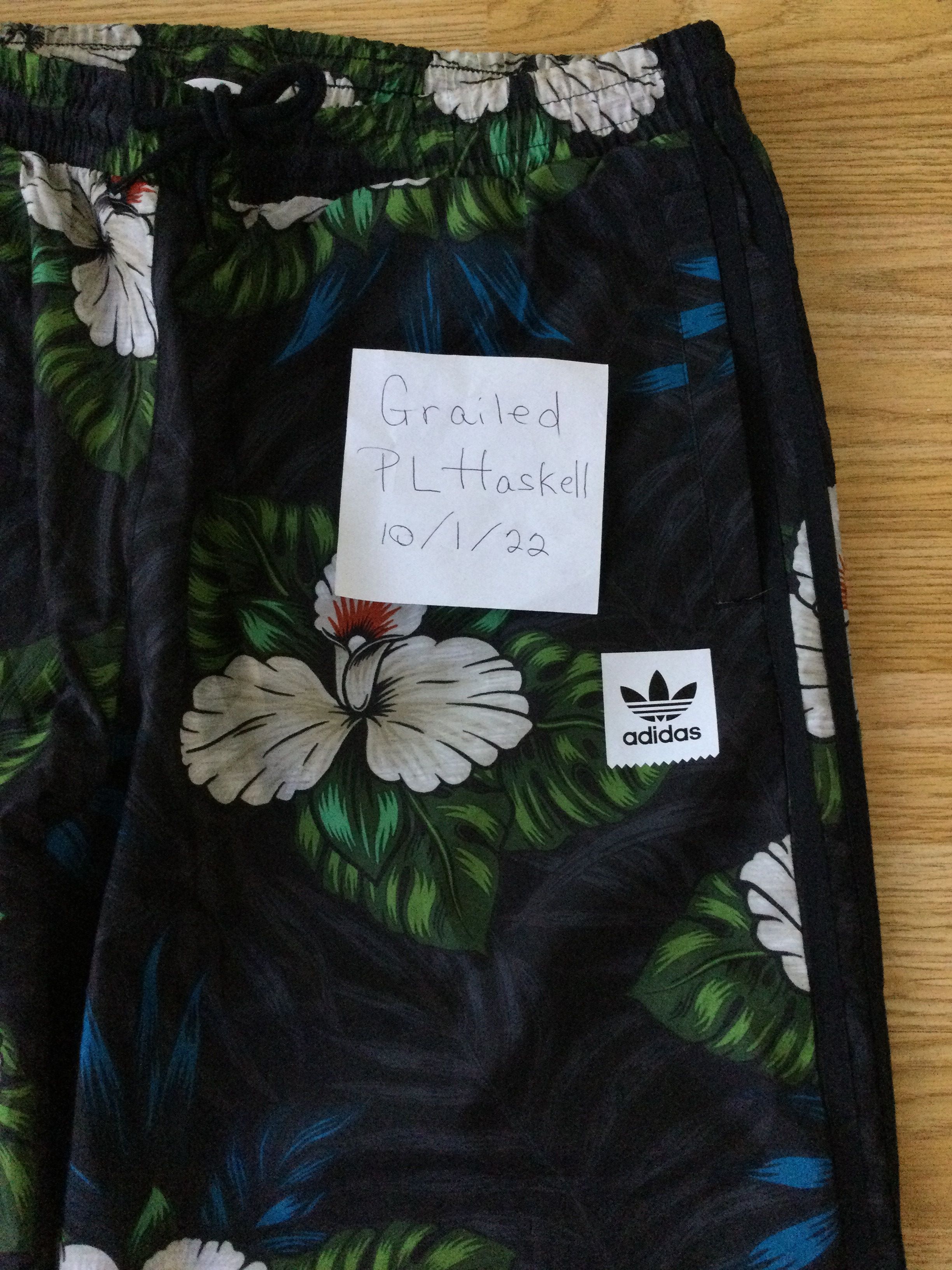 Adidas Black joggers with flowers Size US 34 / EU 50 - 5 Preview