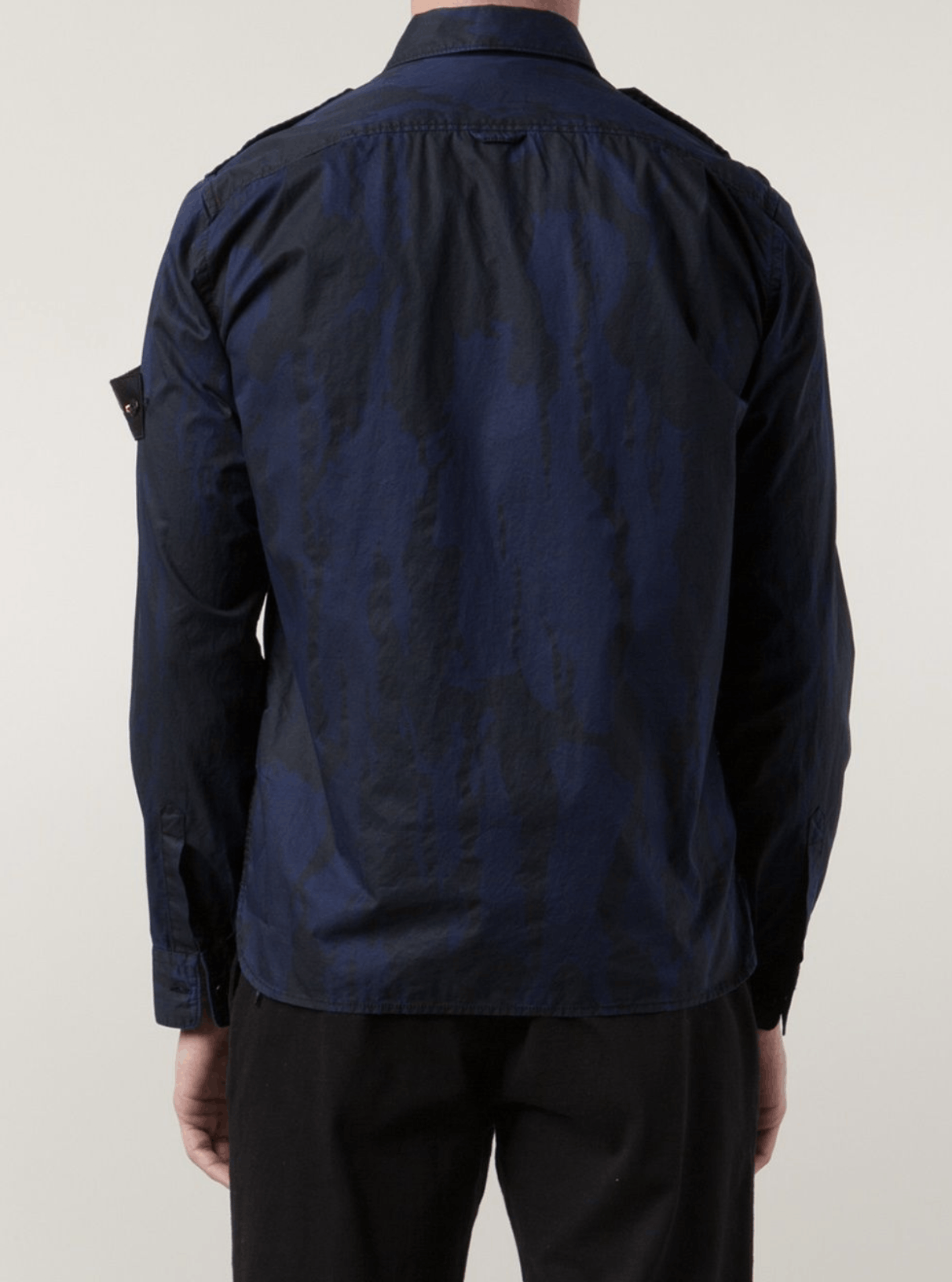 Stone Island Tonal blue camo cotton shirt Size US S / EU 44-46 / 1 - 4 Thumbnail