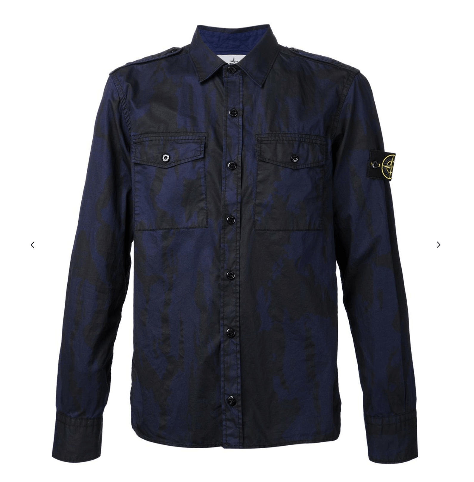 Stone Island Tonal blue camo cotton shirt Size US S / EU 44-46 / 1 - 6 Thumbnail