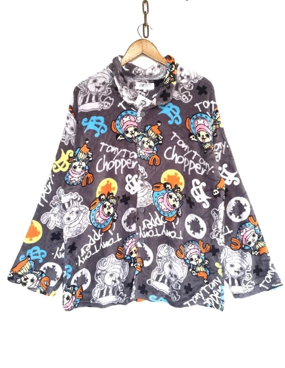 One Piece 💥Anime One Piece Overprint Fleece Shirt Size US L / EU 52-54 / 3 - 1 Thumbnail
