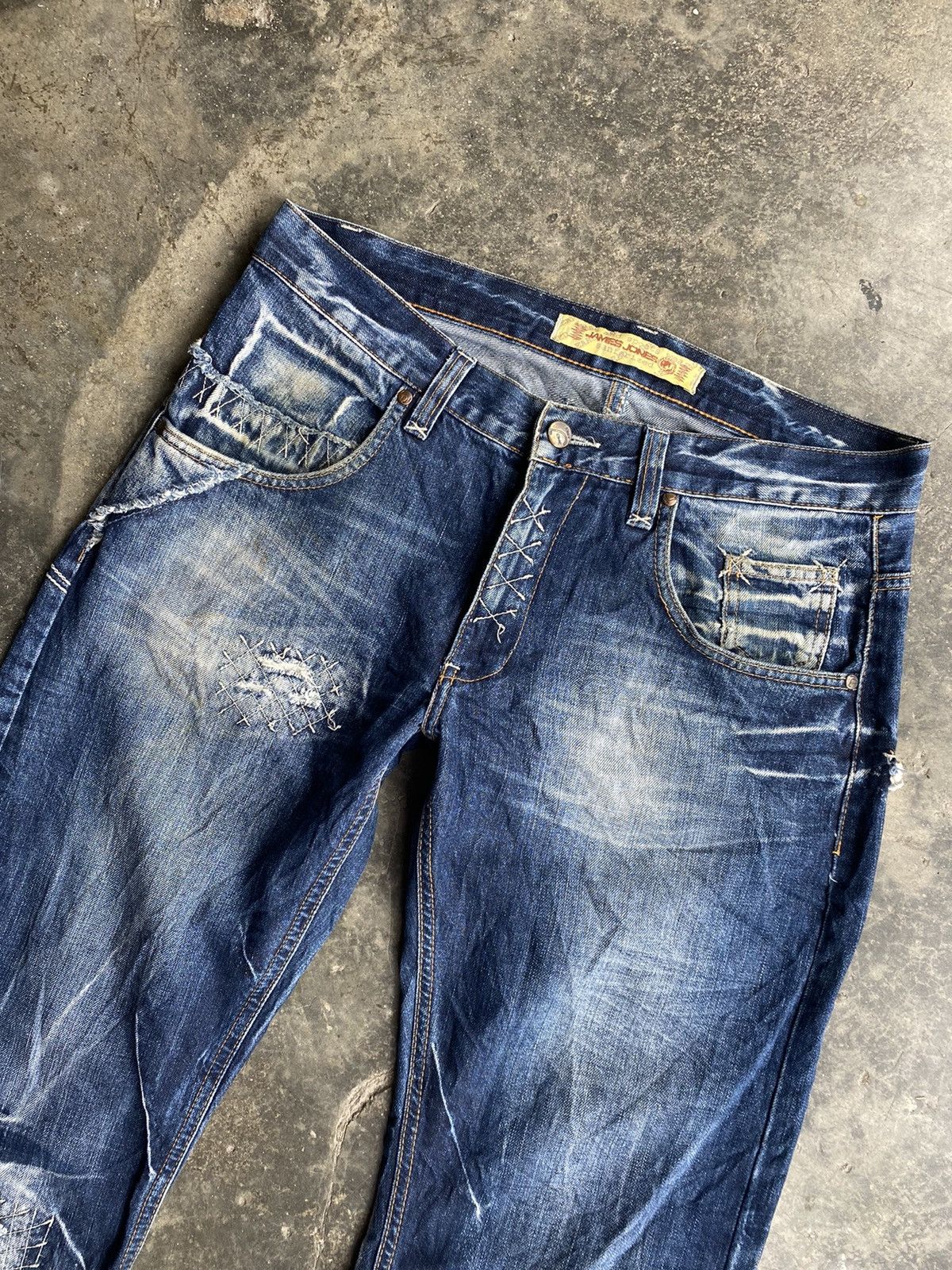 Japanese Brand James Jones Distressed Design Jeas Size US 35 - 3 Thumbnail