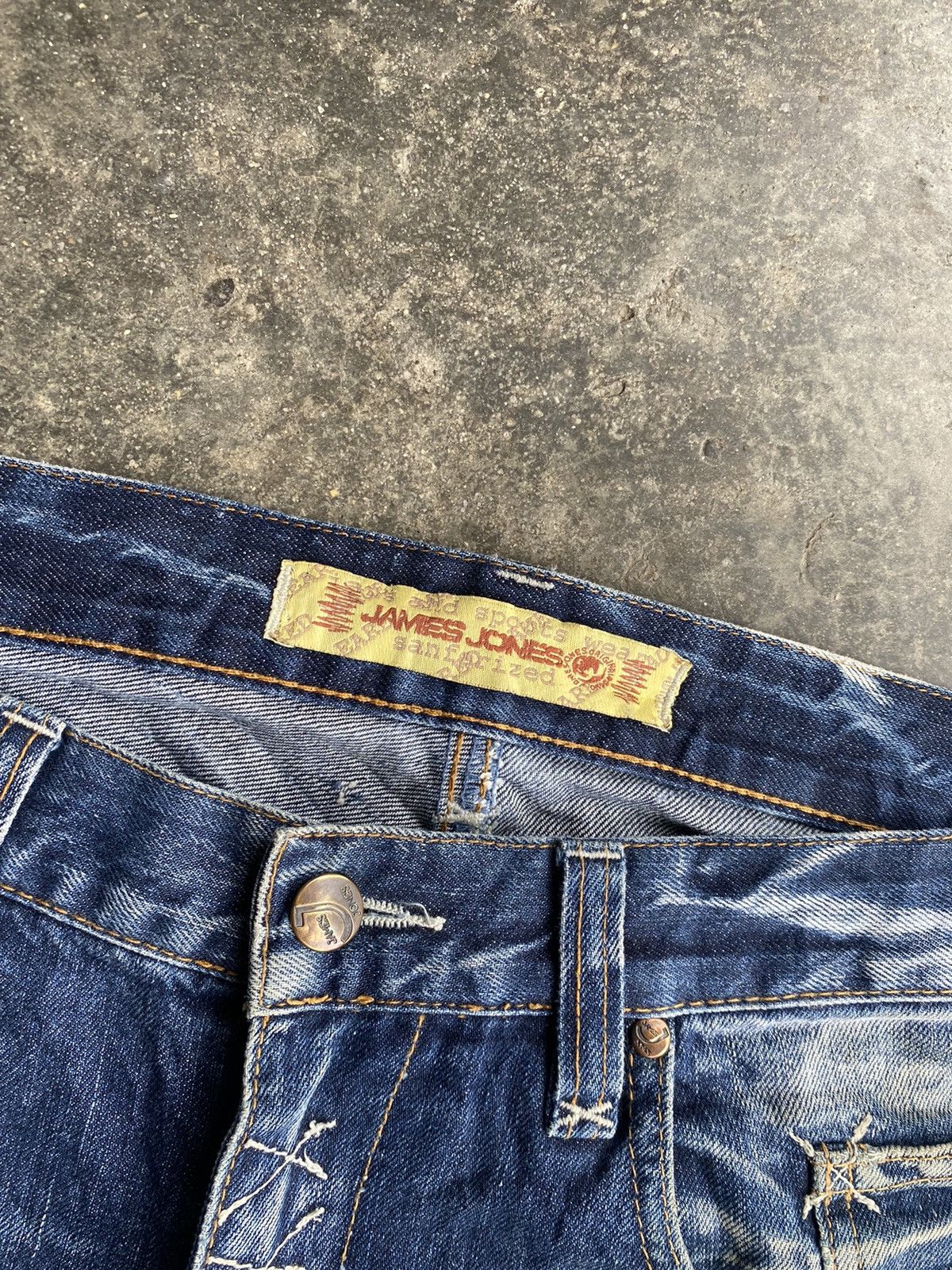 Japanese Brand James Jones Distressed Design Jeas Size US 35 - 7 Thumbnail