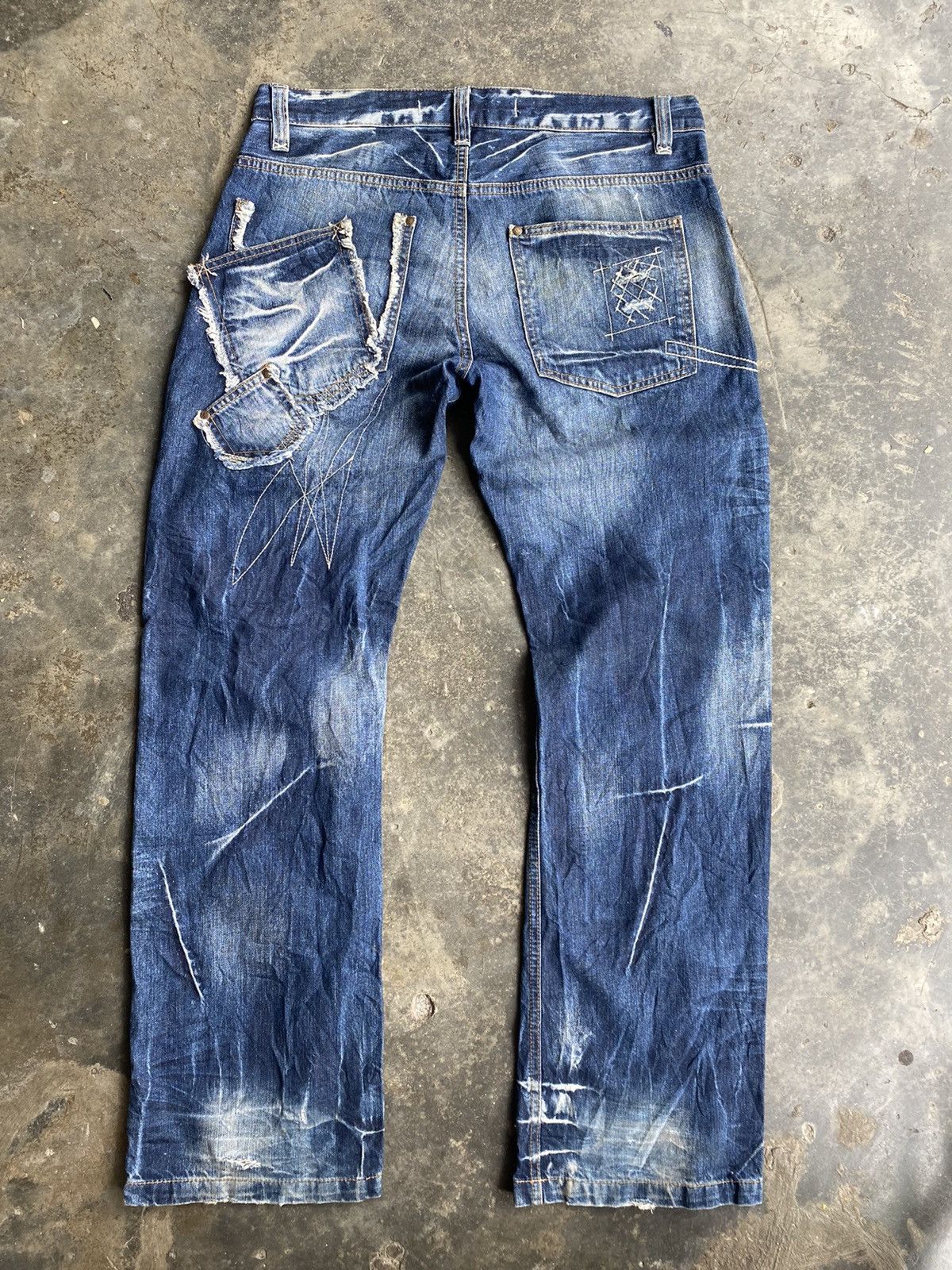Japanese Brand James Jones Distressed Design Jeas Size US 35 - 2 Thumbnail