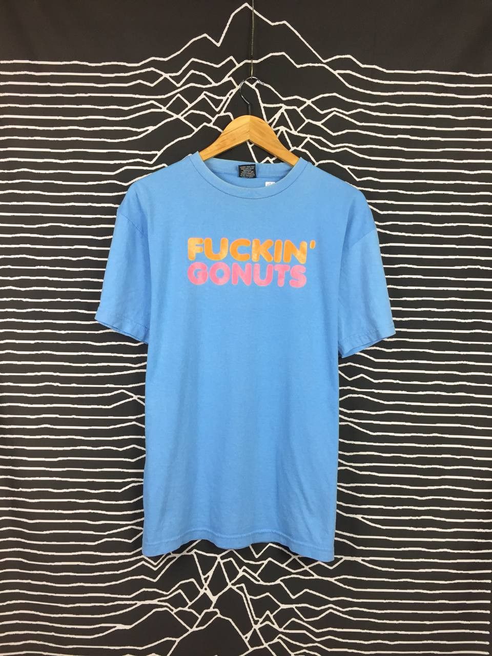 image of Art x Seditionaries VTG Fuckin' Gonuts Parody Dunkin Donuts Statement Tee in Light Blue (Size Large