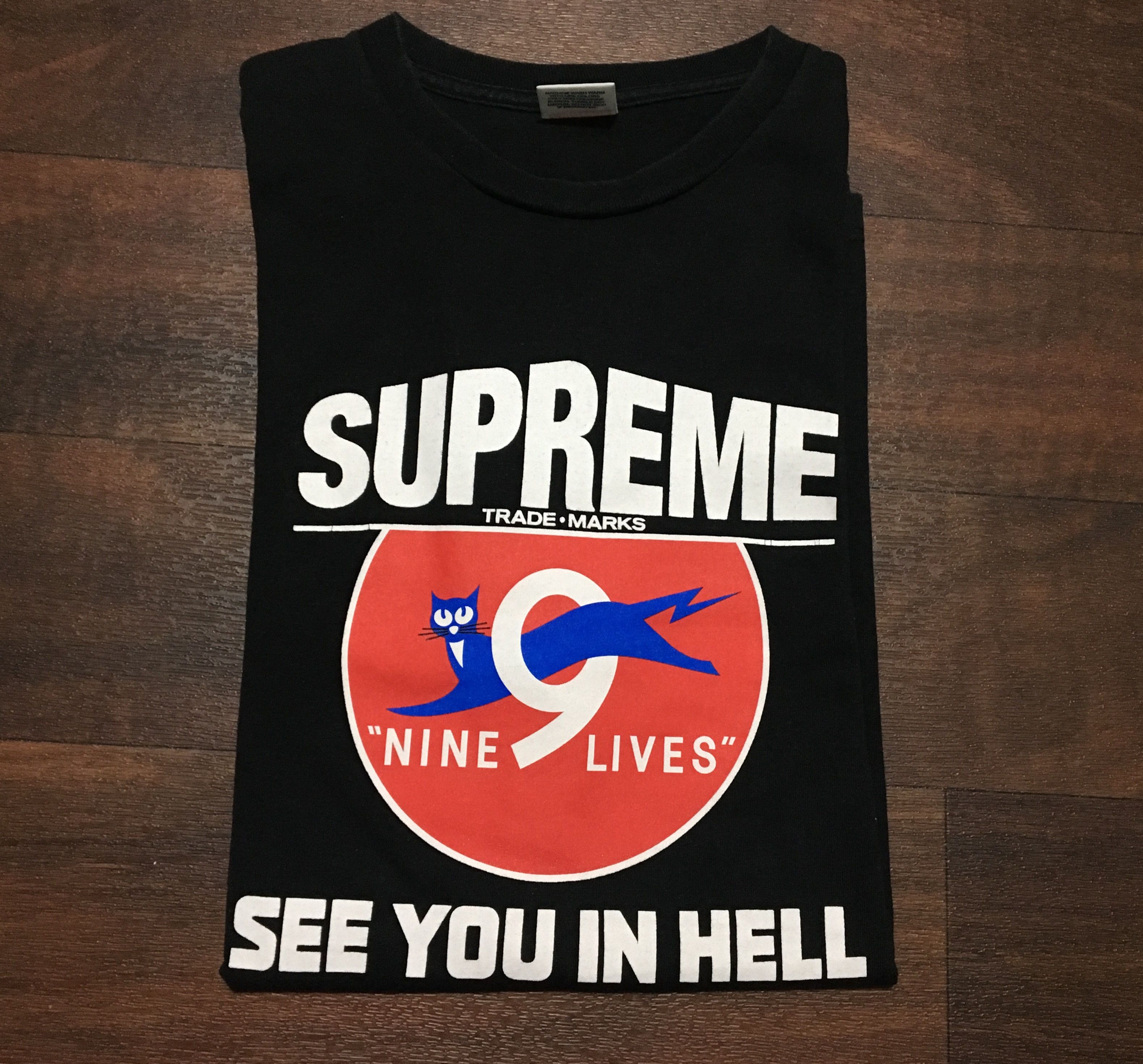 Supreme nine lives tee online