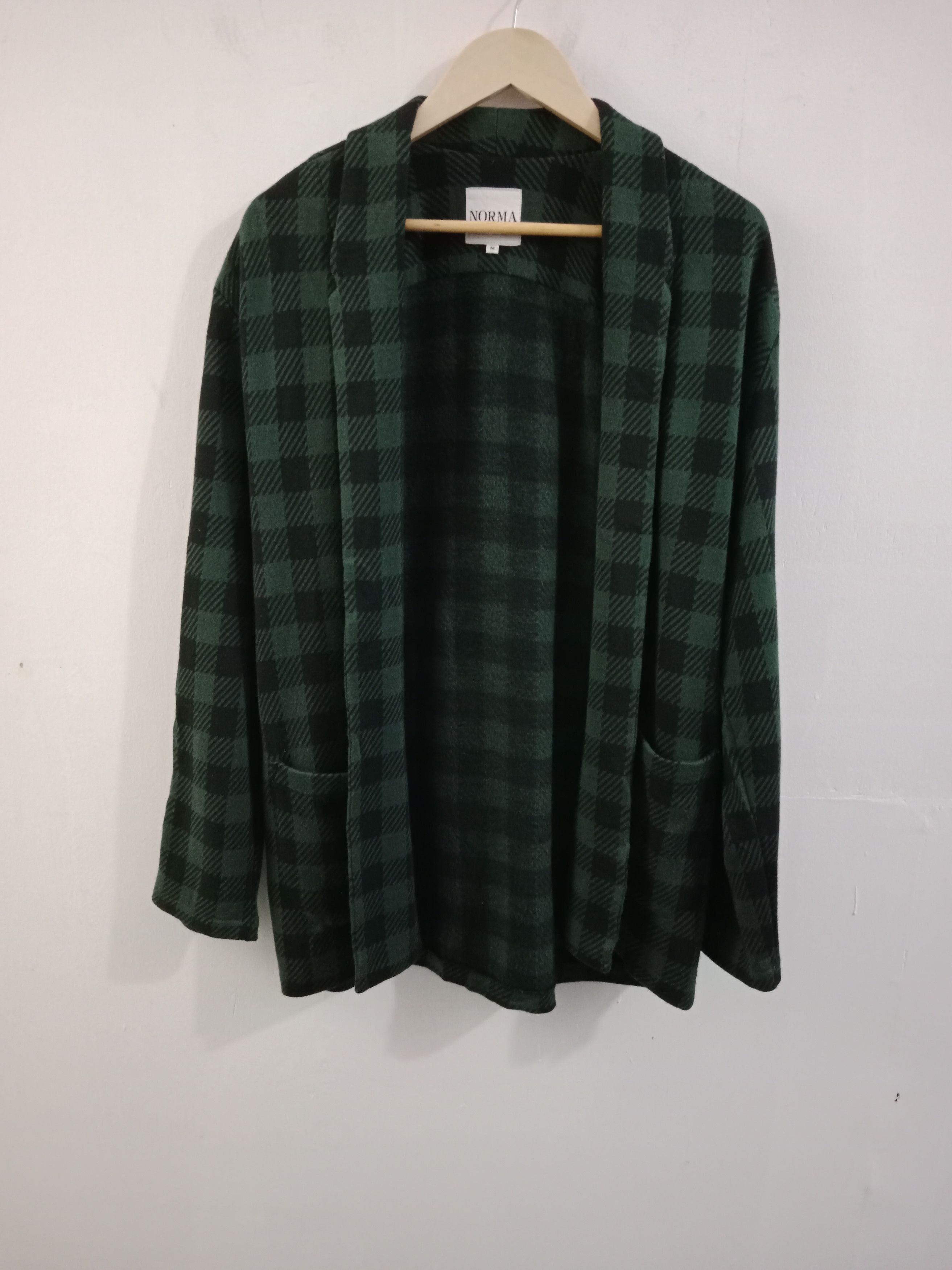 NORMA KAMALI Plaid Cardigan