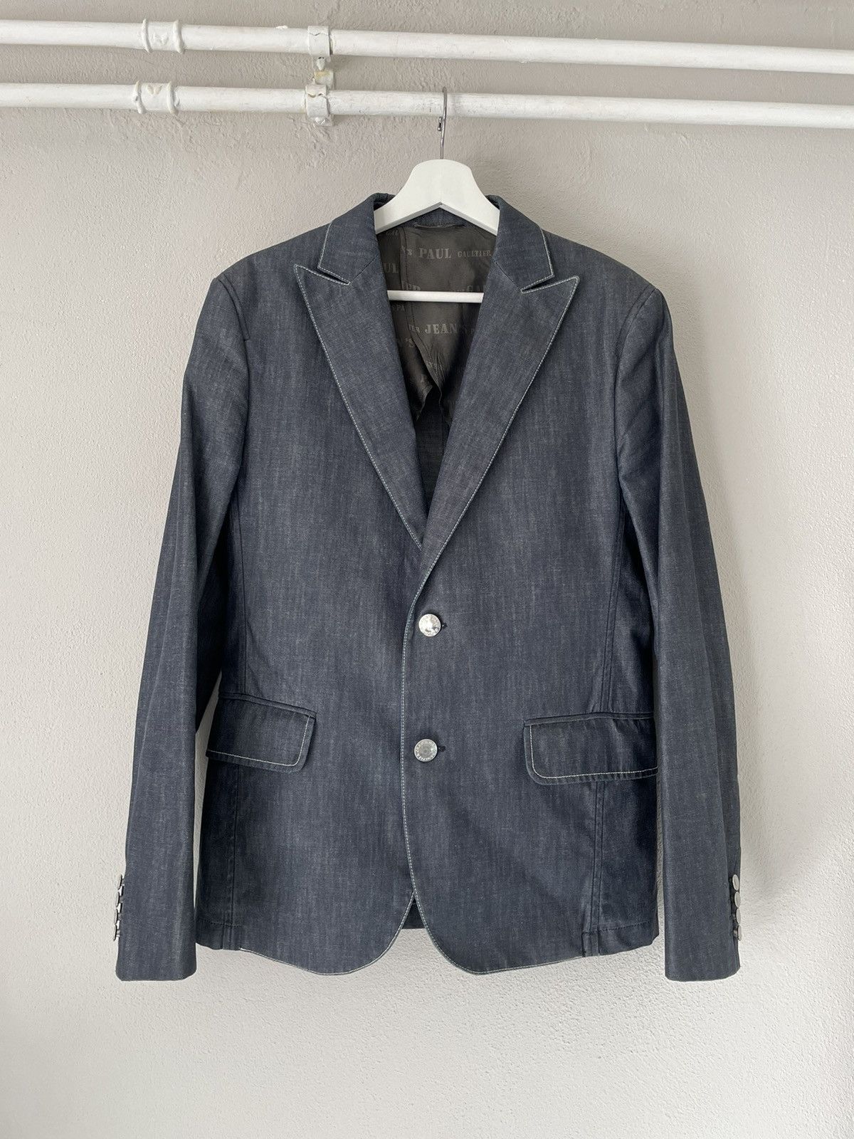 Jean Paul Gaultier SS08 Dark Blue Denim Blazer Size US M / EU 48-50 / 2 - 1 Thumbnail