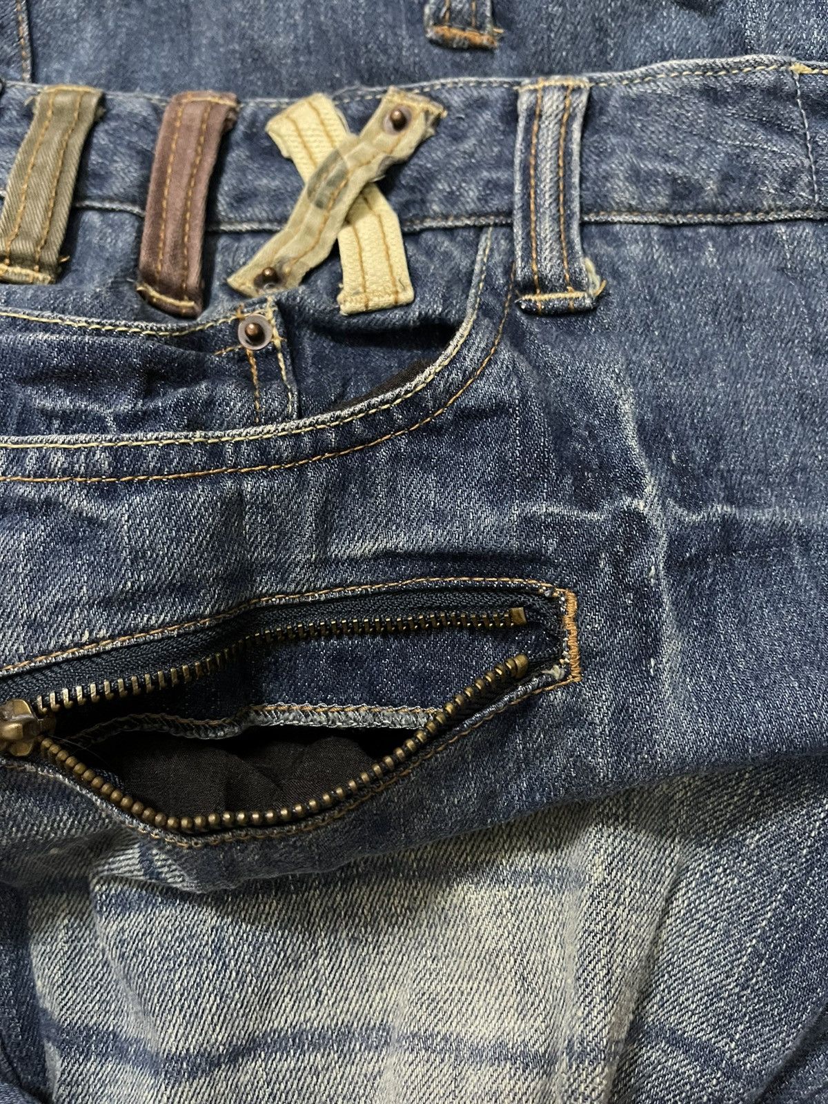 Designer × Japanese Brand Japanese Brand Dominate Double Waist Distressed Jeans Size US 31 - 5 Thumbnail