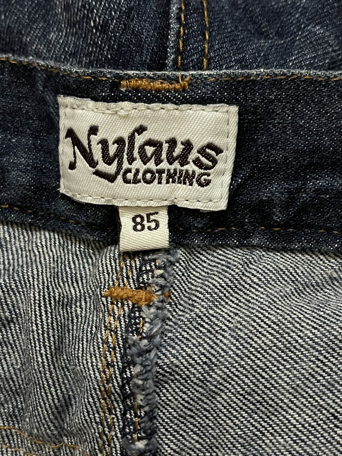Designer × Japanese Brand 🔥NYLAUS🔥 Double Waist Acid Wash Spellout Denim Jeans Size US 32 / EU 48 - 4 Thumbnail