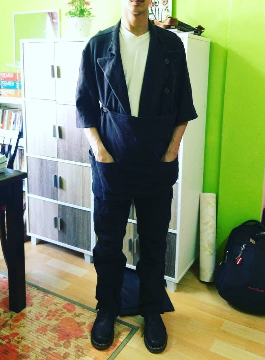 Yohji Yamamoto Yohji Yamamoto Asymmetric Bondage Sweat Cardigan Vintage Size US M / EU 48-50 / 2 - 8 Thumbnail