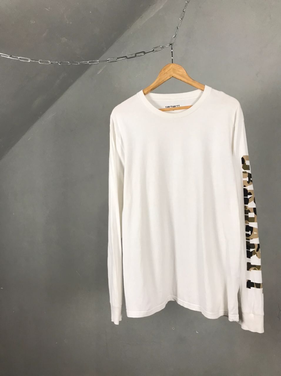 Carhartt × Carhartt Wip Carhartt WIP big logo streetwear white longsleeve Size US XL / EU 56 / 4 - 1 Thumbnail