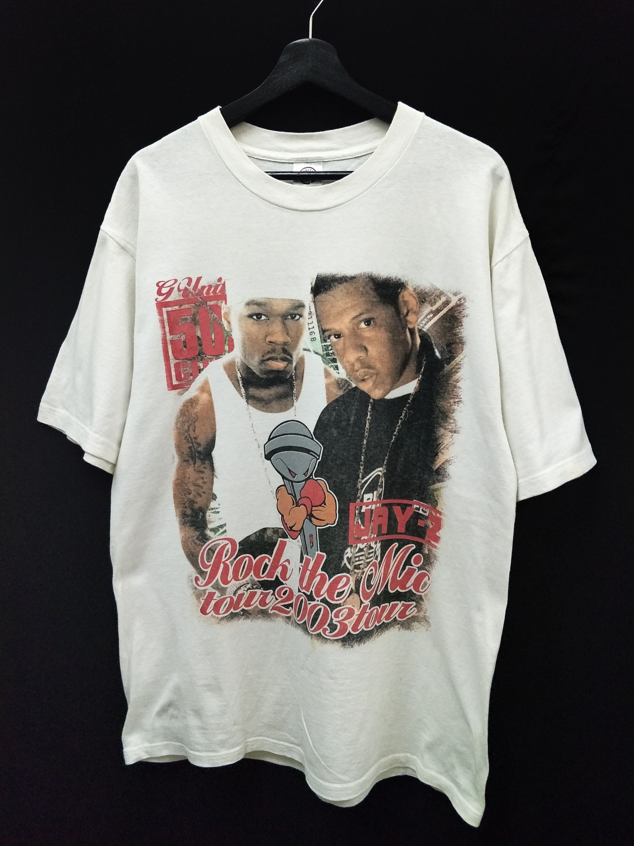 Band Tees Vintage Rock The Mic Jay-Z 50 Cent Tour 2003 Rap Tee Size US L / EU 52-54 / 3 - 1 Thumbnail