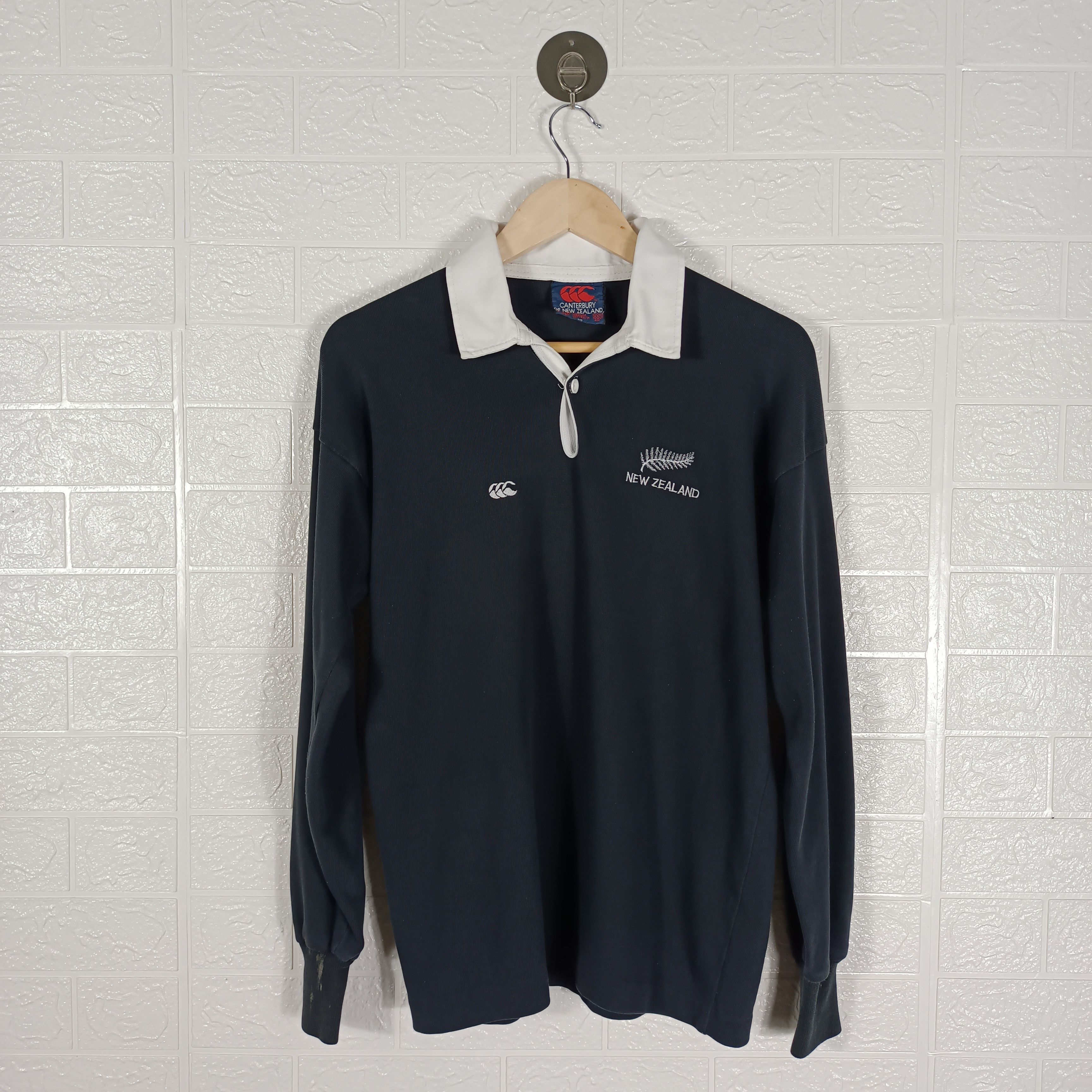 MAILLOT RUGBY ADIDAS All Blacks New Zealand Vintage ancien Coton blanc - L EUR 58,90 - FR